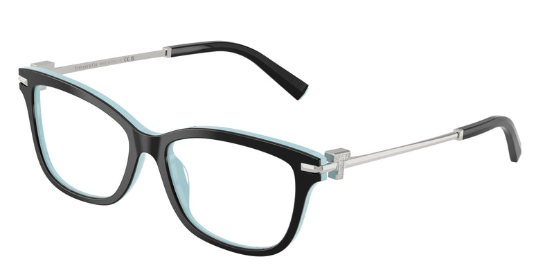 Tiffany TF2288B Pillow Eyeglasses  8055-Black On Tiffany Blue 55-140-16 - Color Map Black