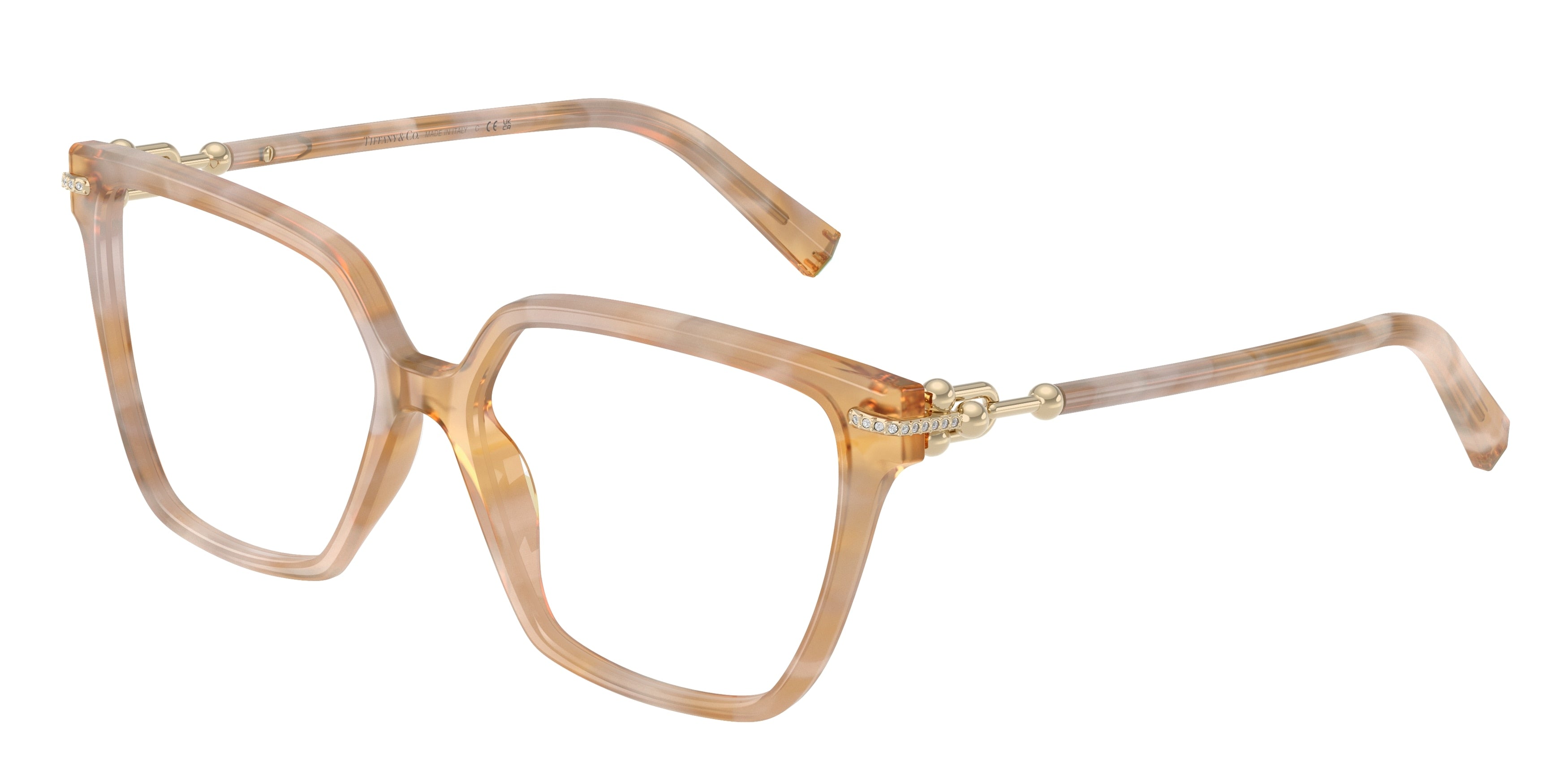 Tiffany TF2290BU Square Eyeglasses  8451-Padparadscha Havana 53-140-15 - Color Map Tortoise