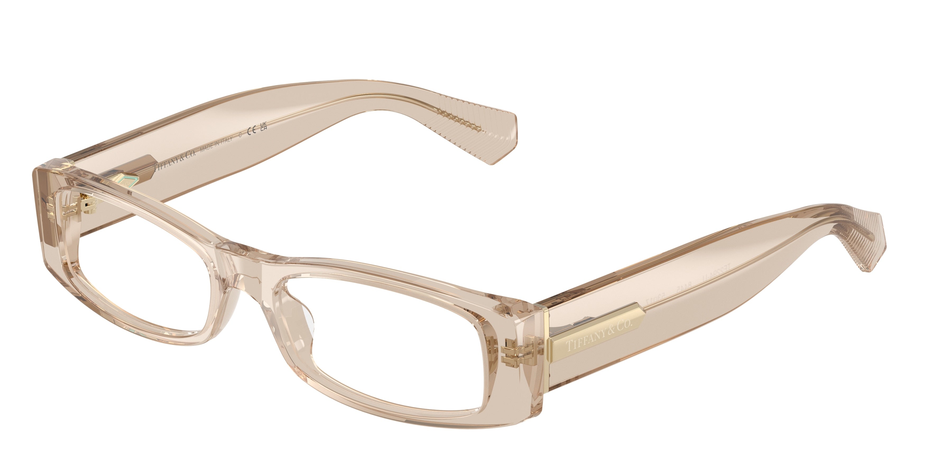 Tiffany TF2294U Rectangle Eyeglasses  8445-Crystal Beige 53-140-17 - Color Map Brown