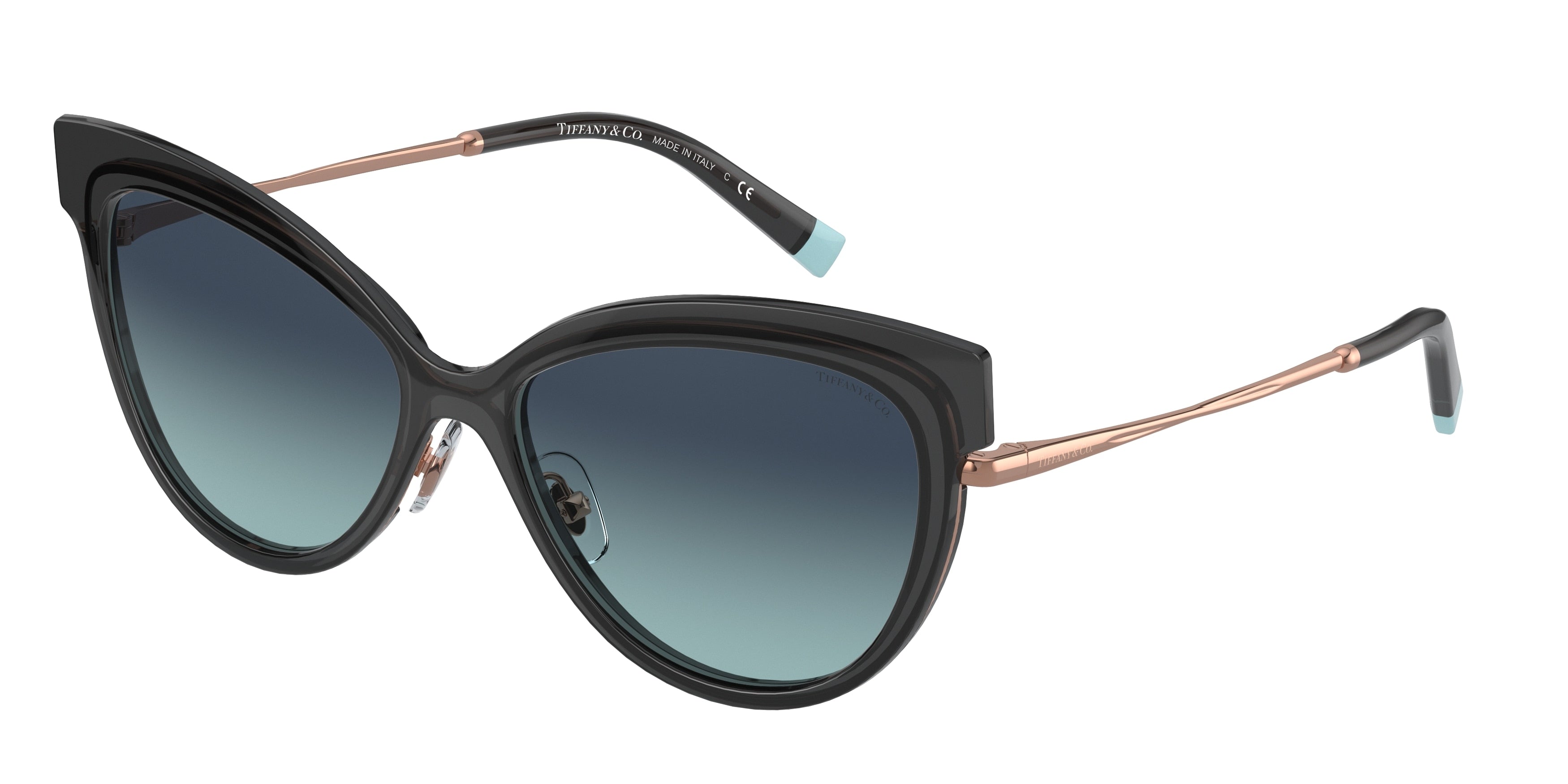 Tiffany TF3076 Butterfly Sunglasses  83249S-Black Transparent 57-140-16 - Color Map Black
