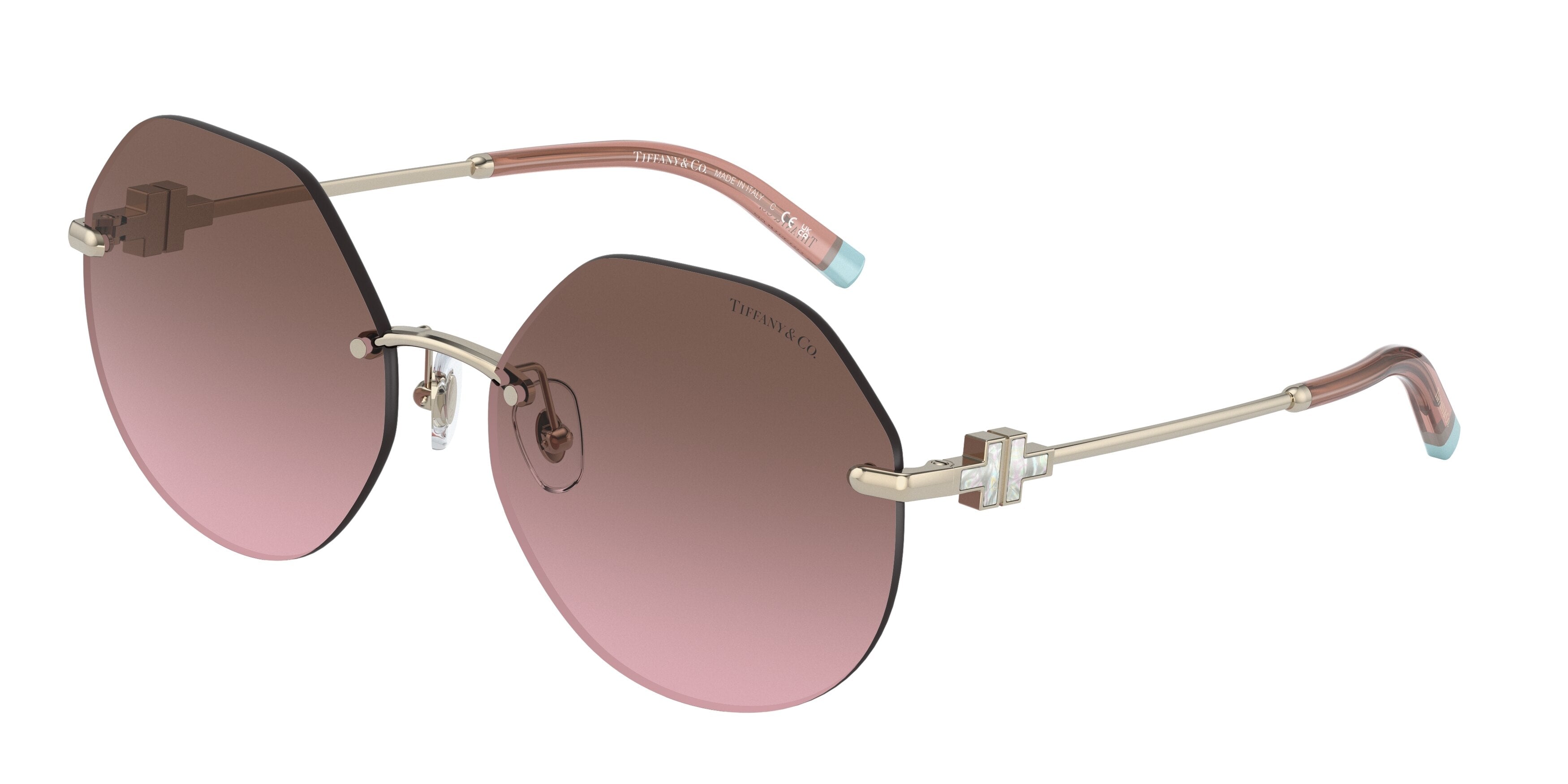 Tiffany TF3077 Irregular Sunglasses  61819T-Pale Gold 60-140-17 - Color Map Gold