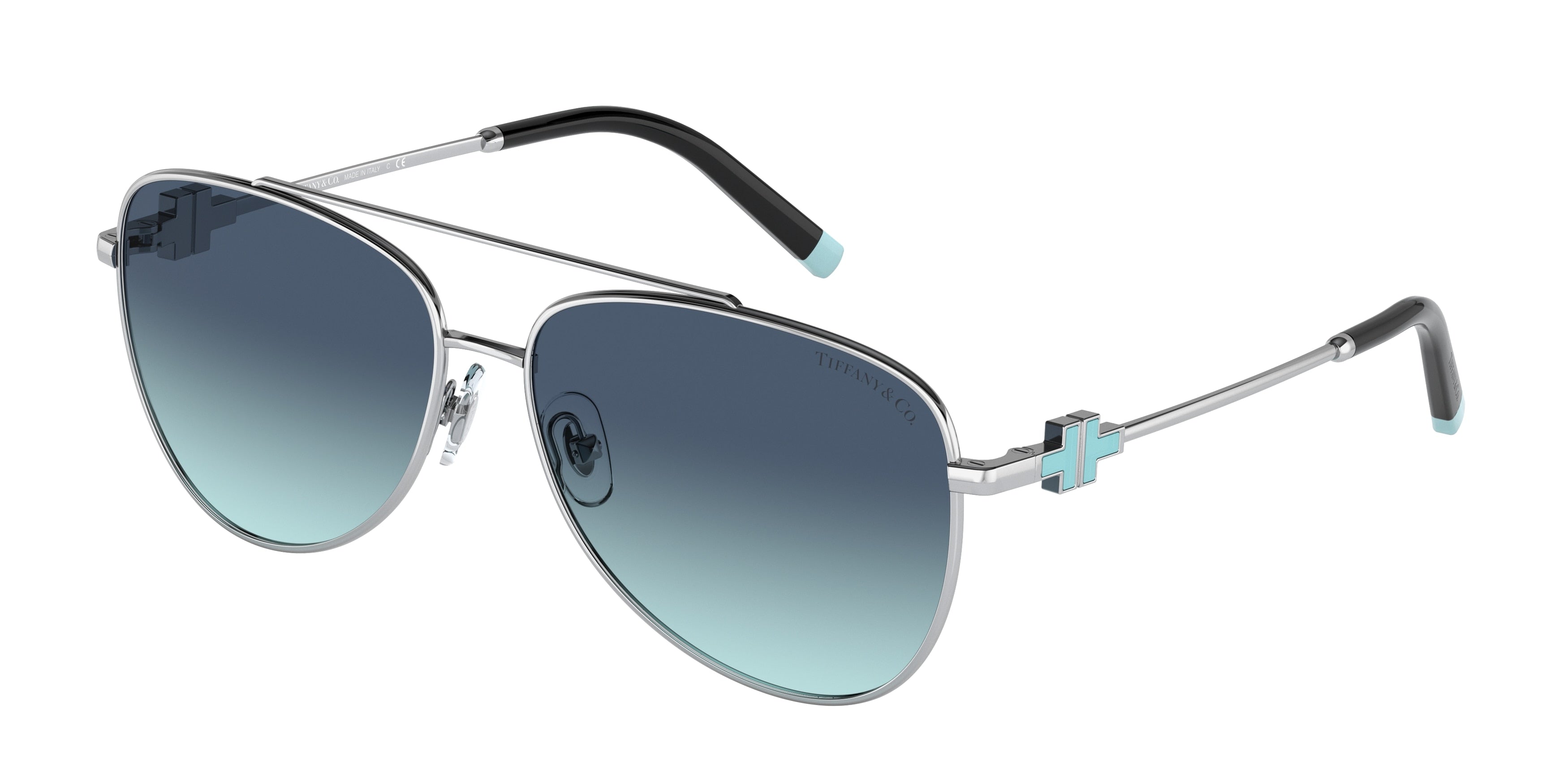 Tiffany TF3080 Pilot Sunglasses  60019S-Silver 59-140-14 - Color Map Silver