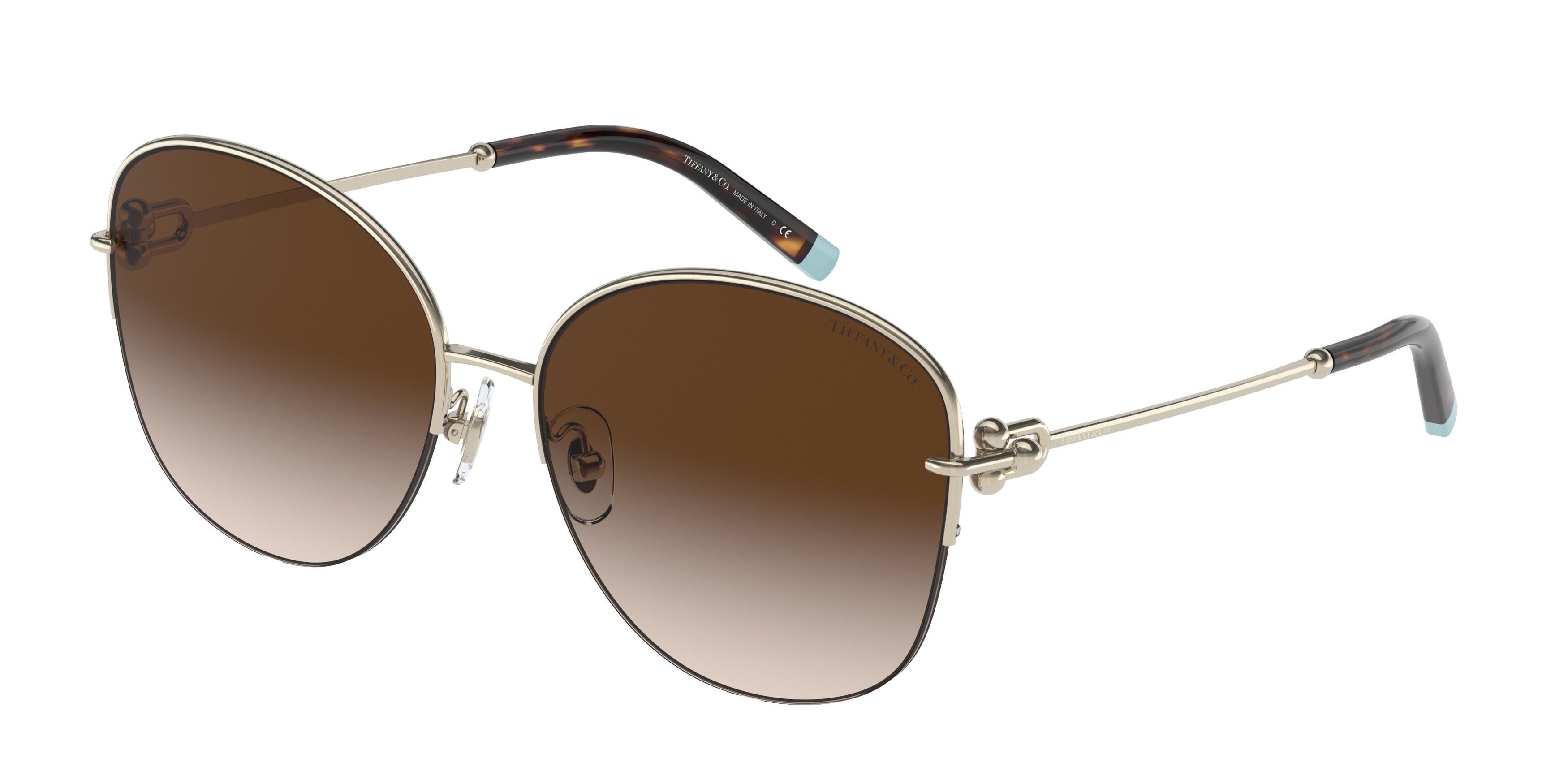 Tiffany TF3082 Rectangle Sunglasses  60213B-Pale Gold 58-140-16 - Color Map Gold