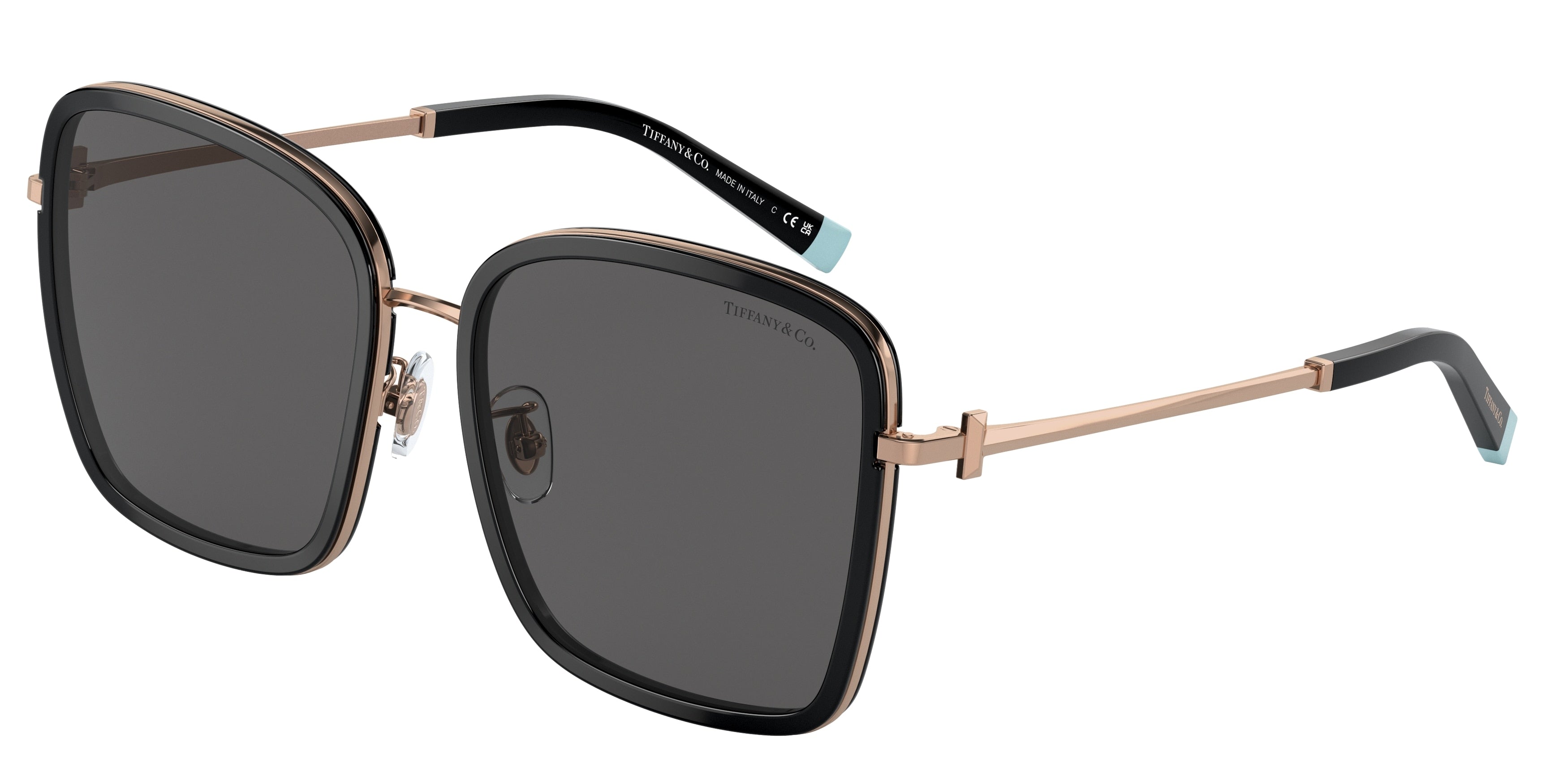 Tiffany TF3087D Square Sunglasses  6105S4-Black 59-145-18 - Color Map Black