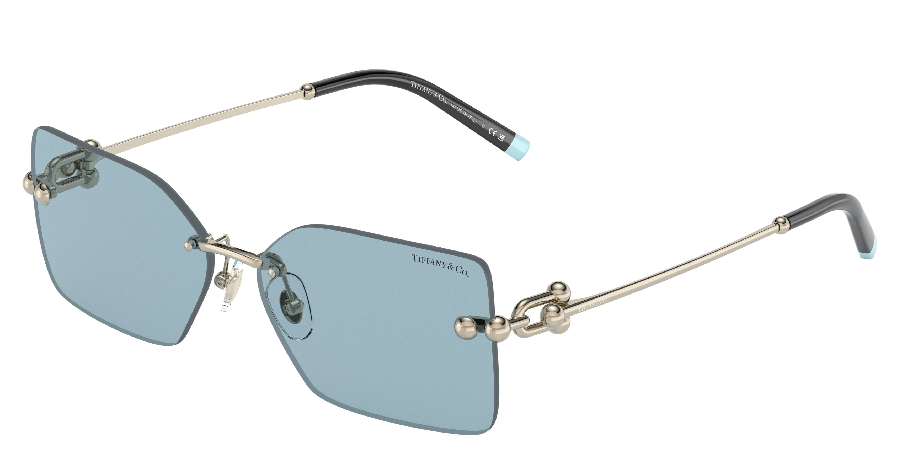 Tiffany TF3088 Rectangle Sunglasses  617680-Pale Gold 59-130-14 - Color Map Gold