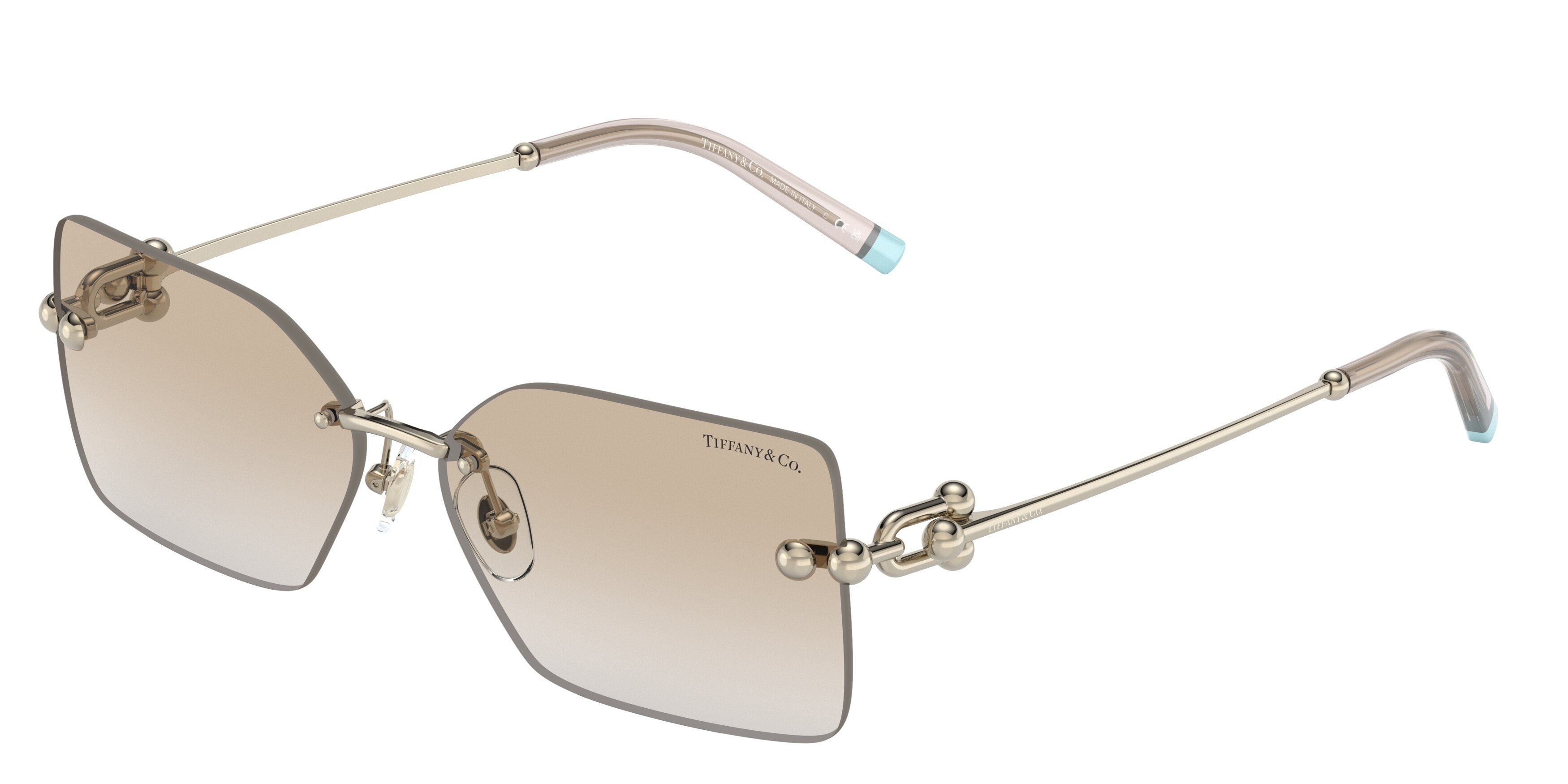 Tiffany TF3088 Rectangle Sunglasses  617811-Pale Gold 59-130-14 - Color Map Gold