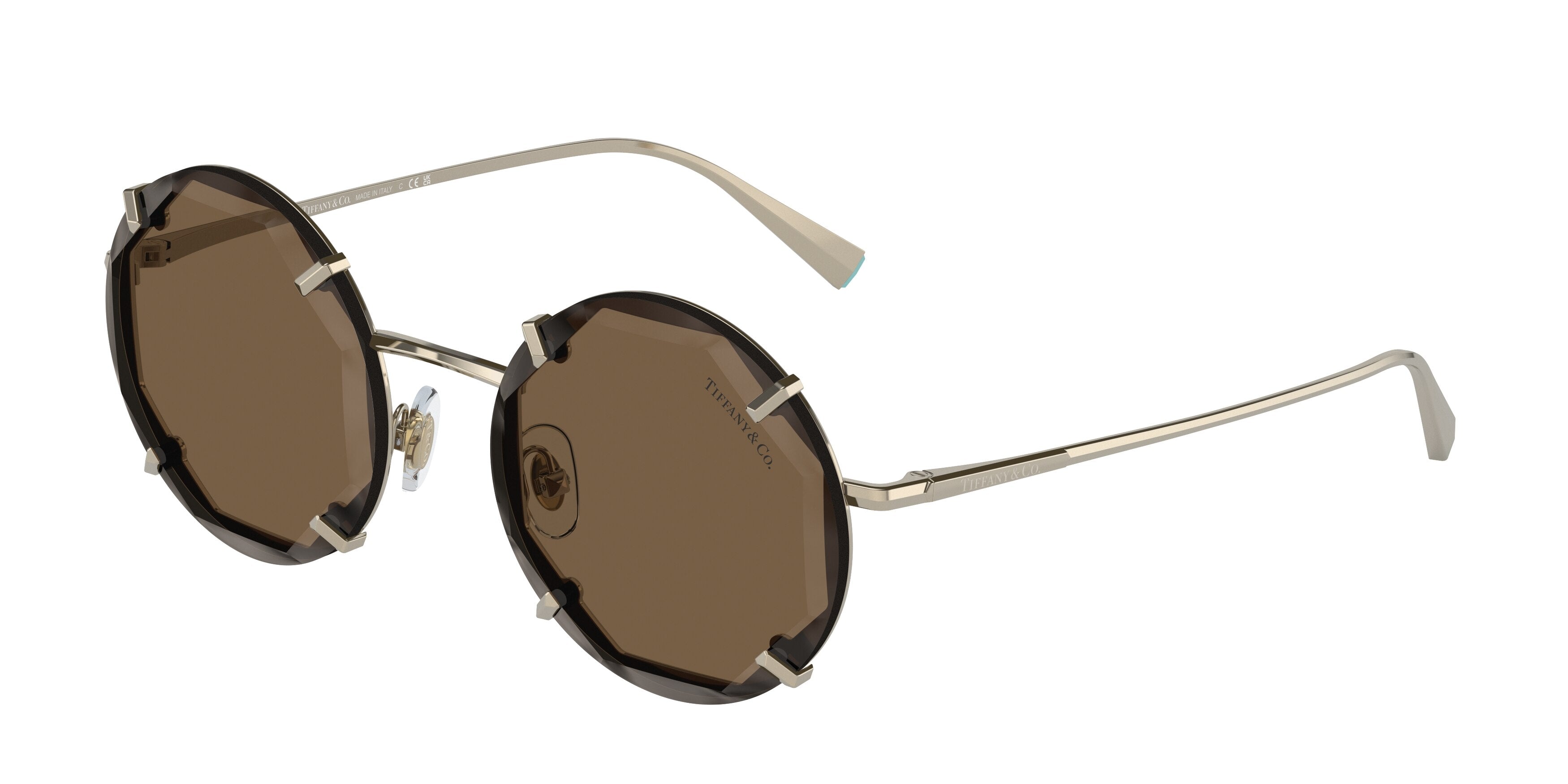 Tiffany TF3091 Round Sunglasses  602173-Pale Gold 52-135-19 - Color Map Gold