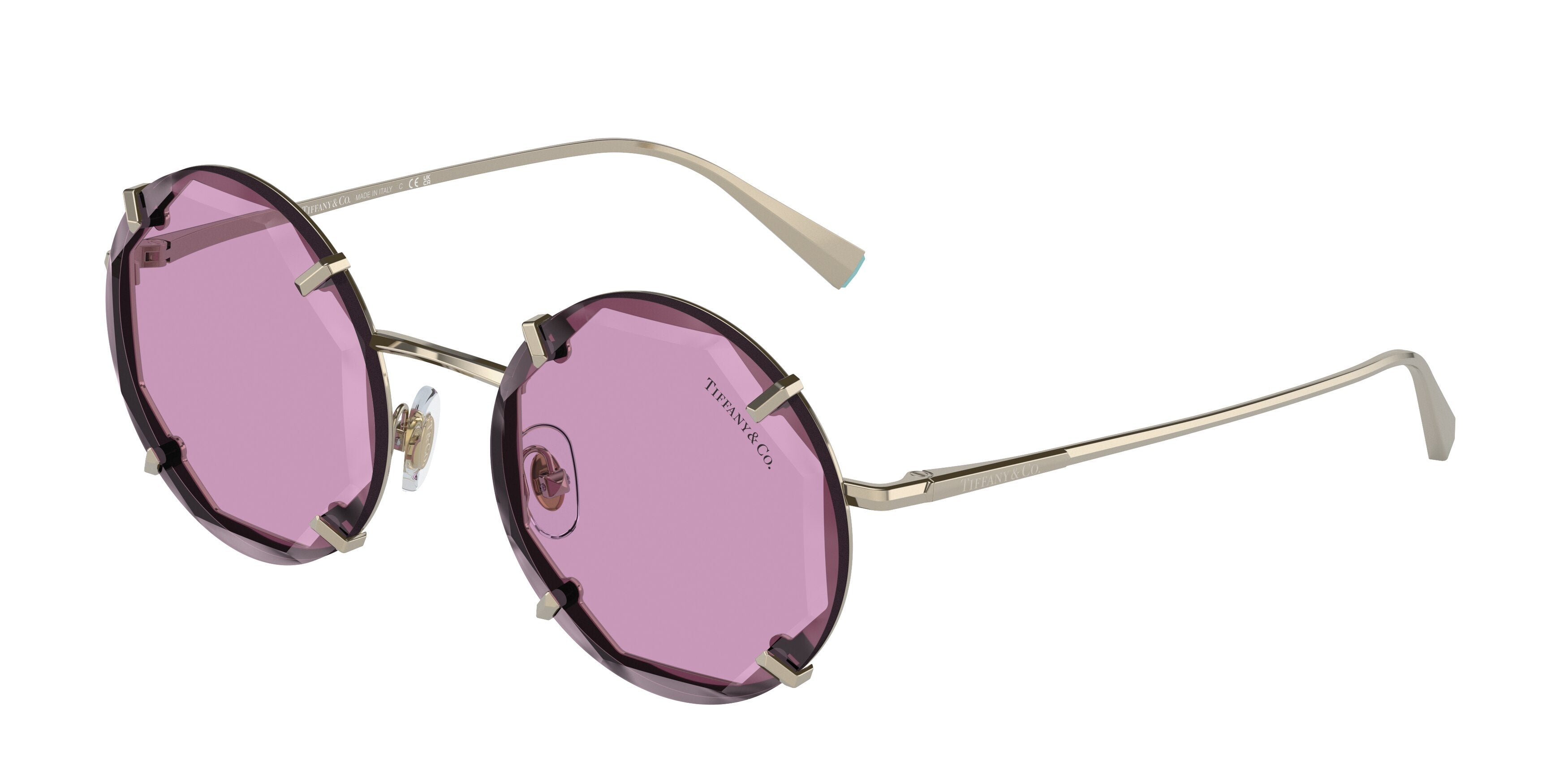 Tiffany TF3091 Round Sunglasses  618469-Pale Gold 52-135-19 - Color Map Gold