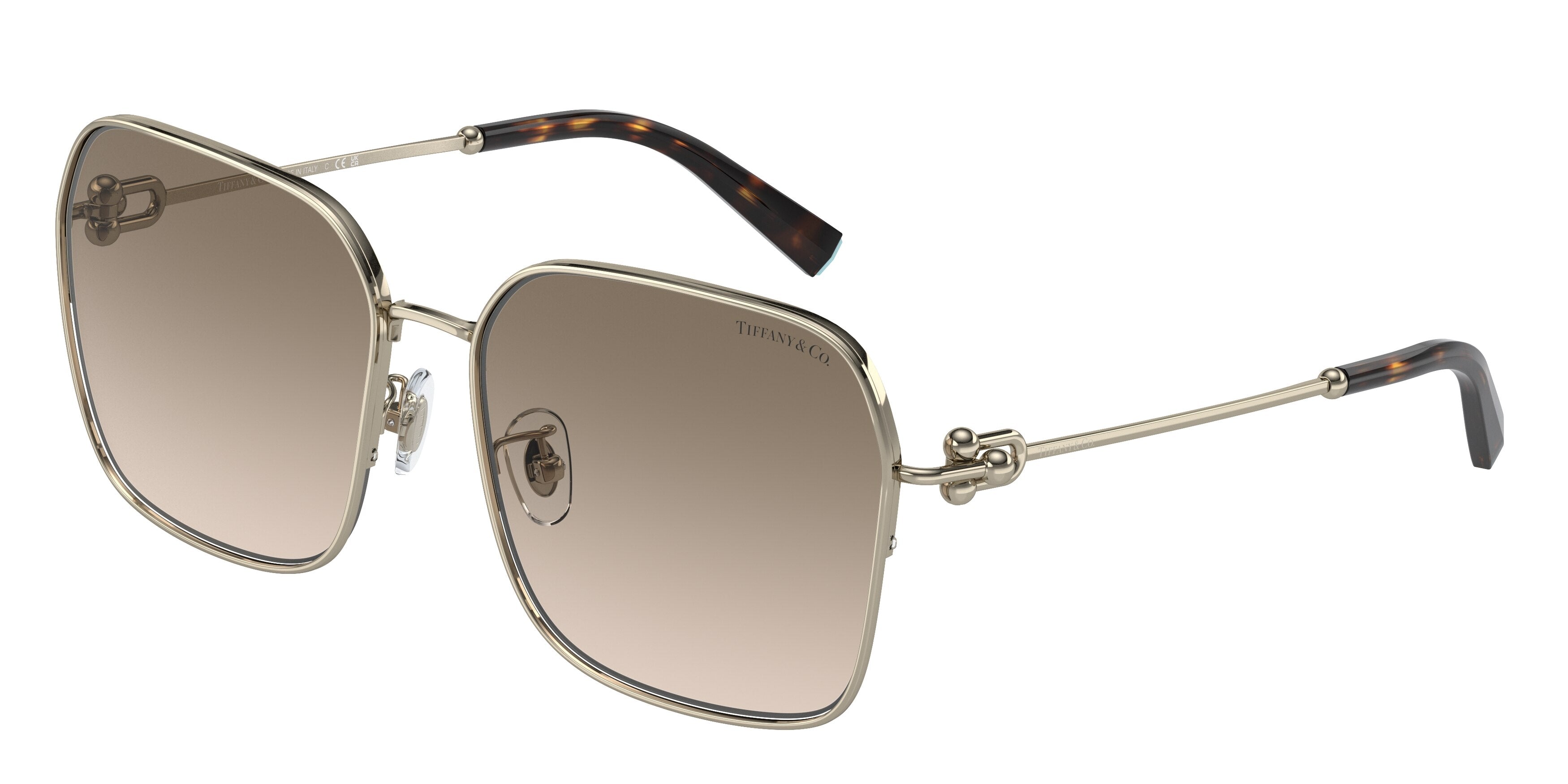 Tiffany TF3093D Square Sunglasses  618913-Pale Gold 60-140-17 - Color Map Gold