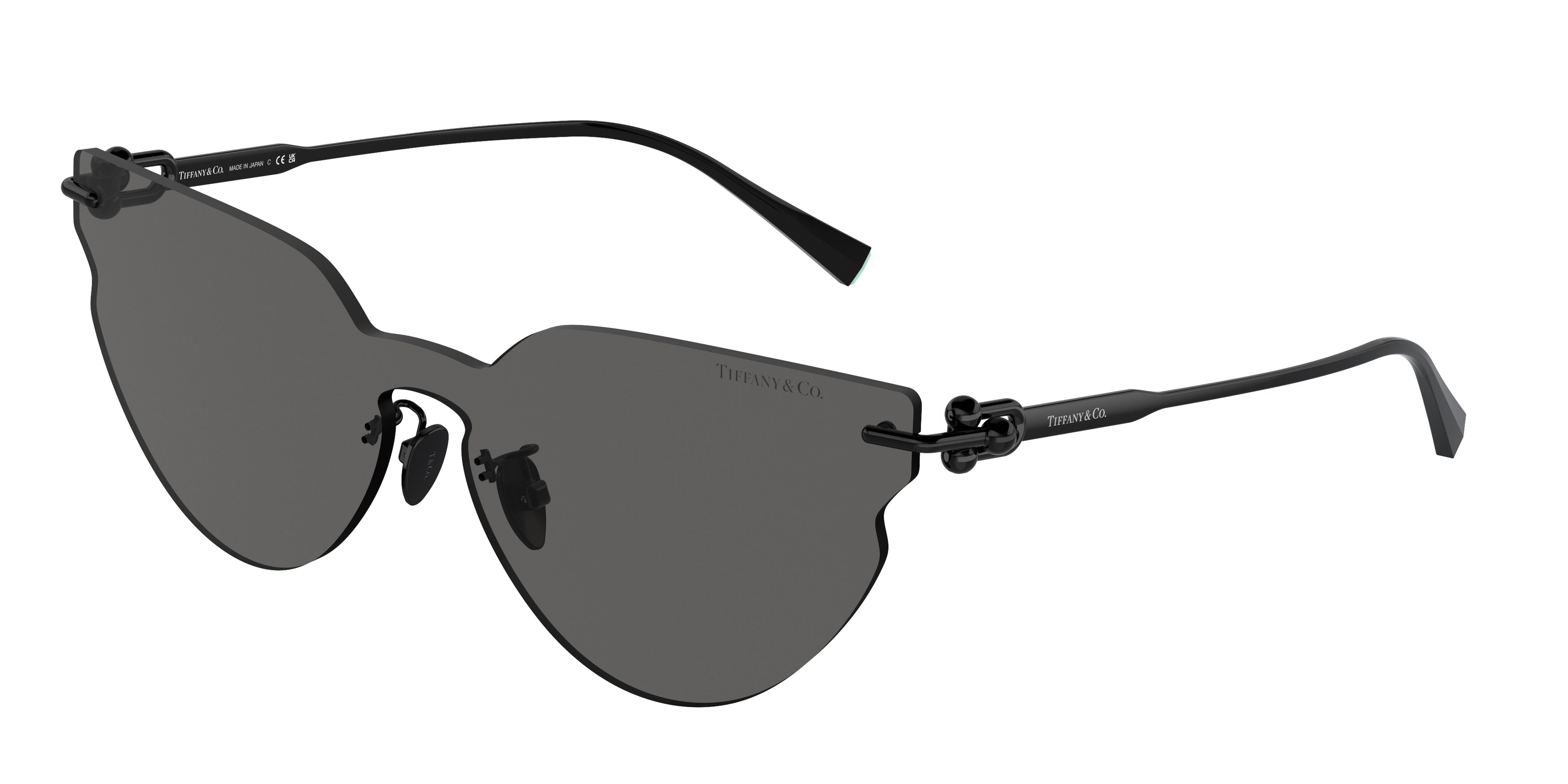 Tiffany TF3097TD Butterfly Sunglasses  6205S4-Black 40-140-40 - Color Map Black