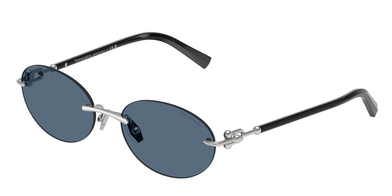 Tiffany TF3104D Oval Sunglasses  600180-Silver 56-140-18 - Color Map Silver