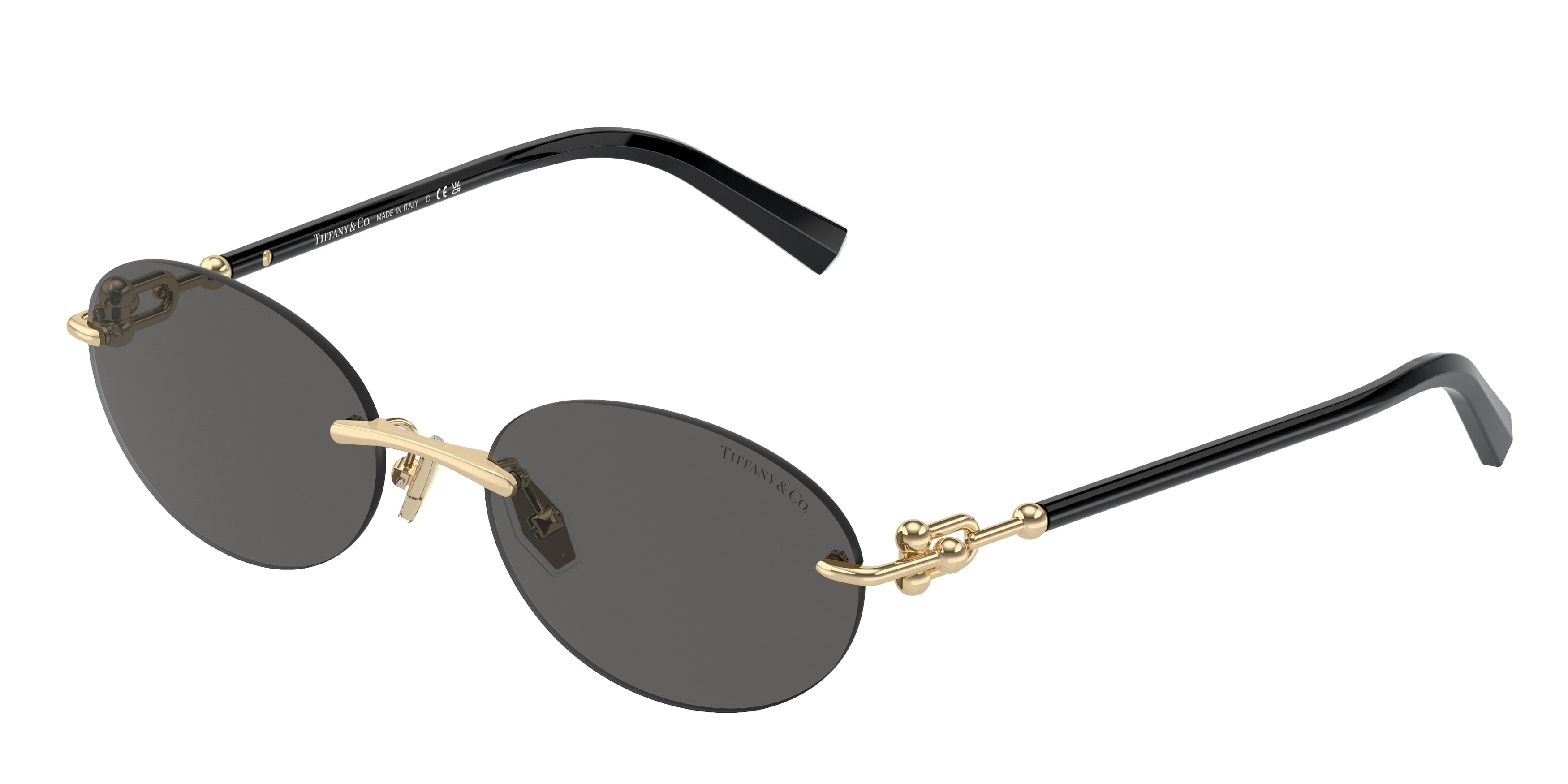 Tiffany TF3104D Oval Sunglasses  6216S4-Pale Gold 56-140-18 - Color Map Gold
