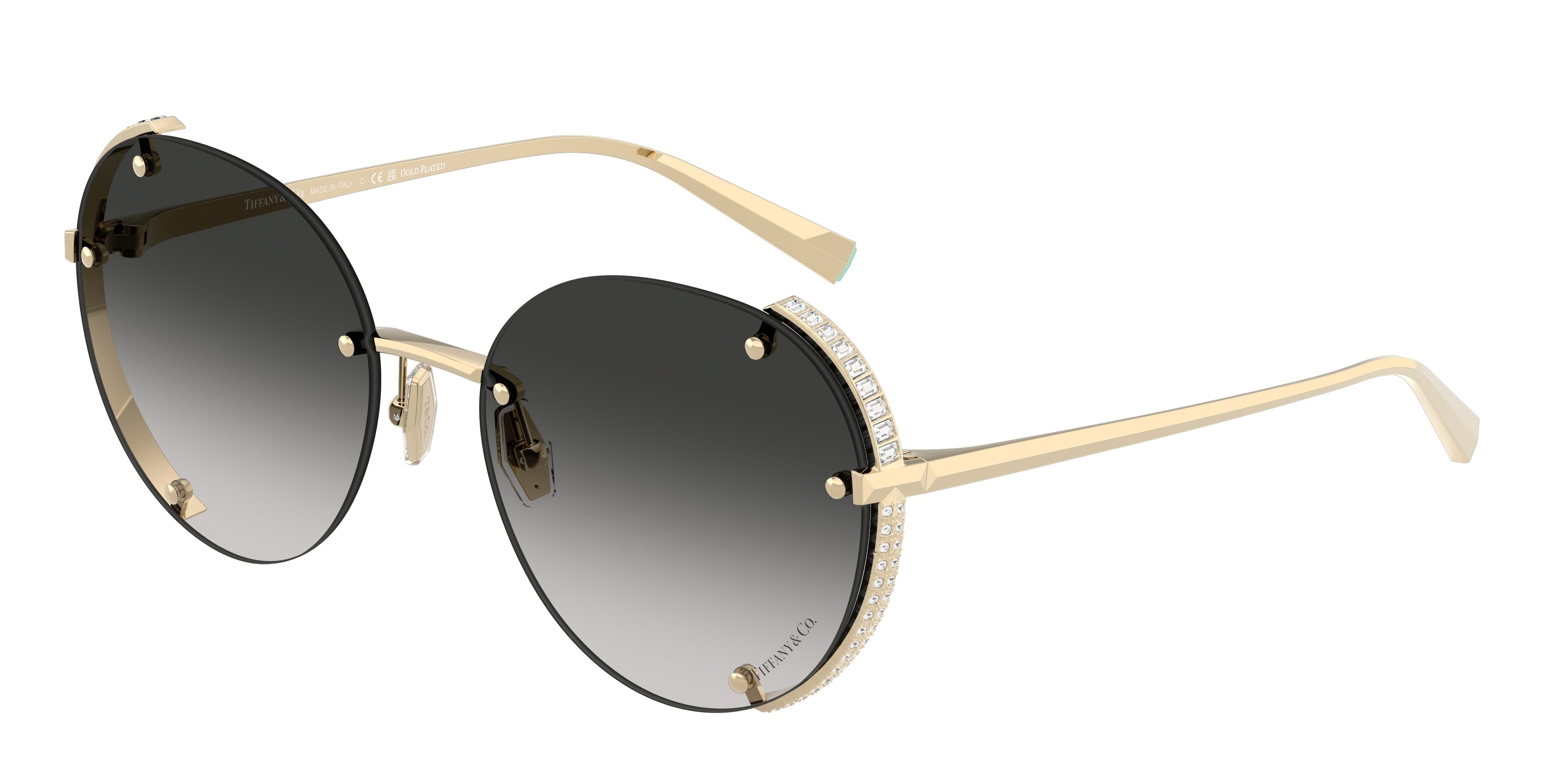 Tiffany TF3110KB Round Sunglasses  62203C-Pale Gold Plated 57-140-18 - Color Map Gold