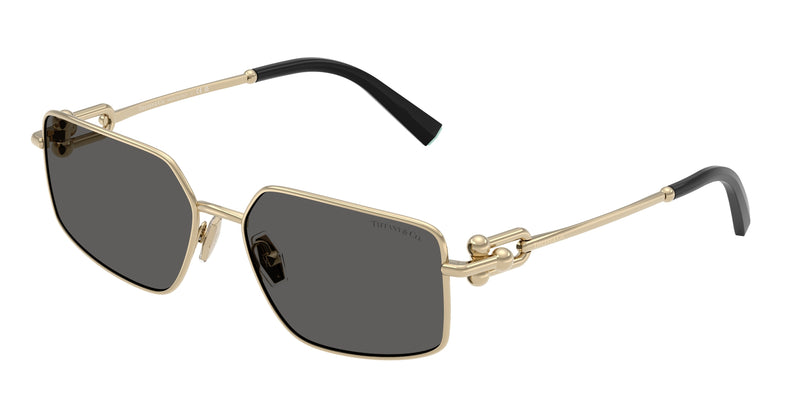 Tiffany TF3111 Rectangle Sunglasses  6021S4-Pale Gold 58-140-16 - Color Map Gold