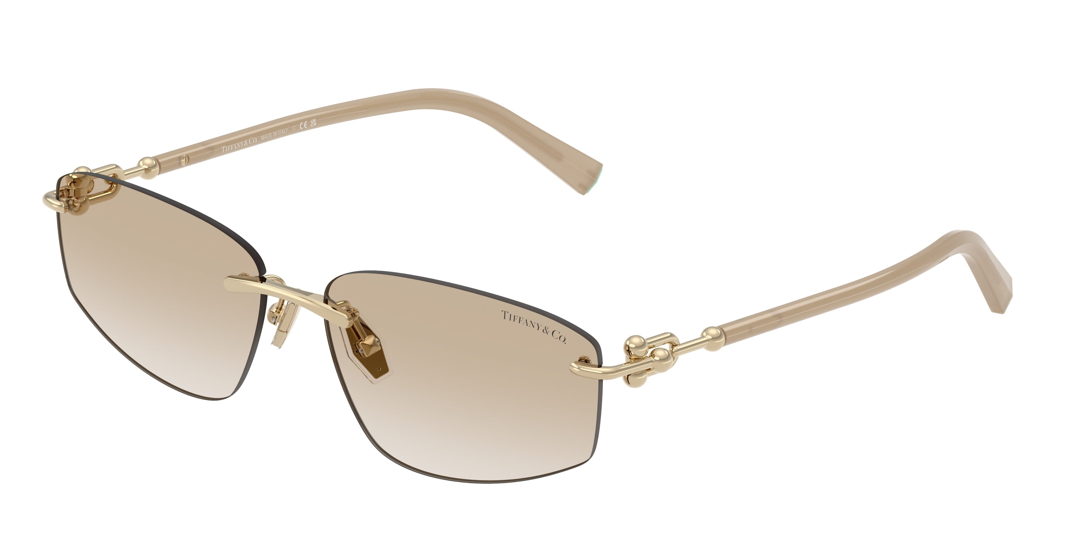 Tiffany TF3114 Irregular Sunglasses  602111-Pale Gold 59-140-15 - Color Map Gold