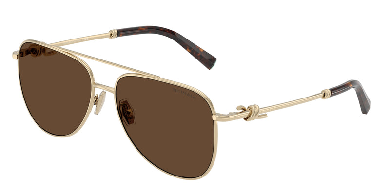 Tiffany TF3116 Pilot Sunglasses  61933G-Pale Gold 59-145-15 - Color Map Gold