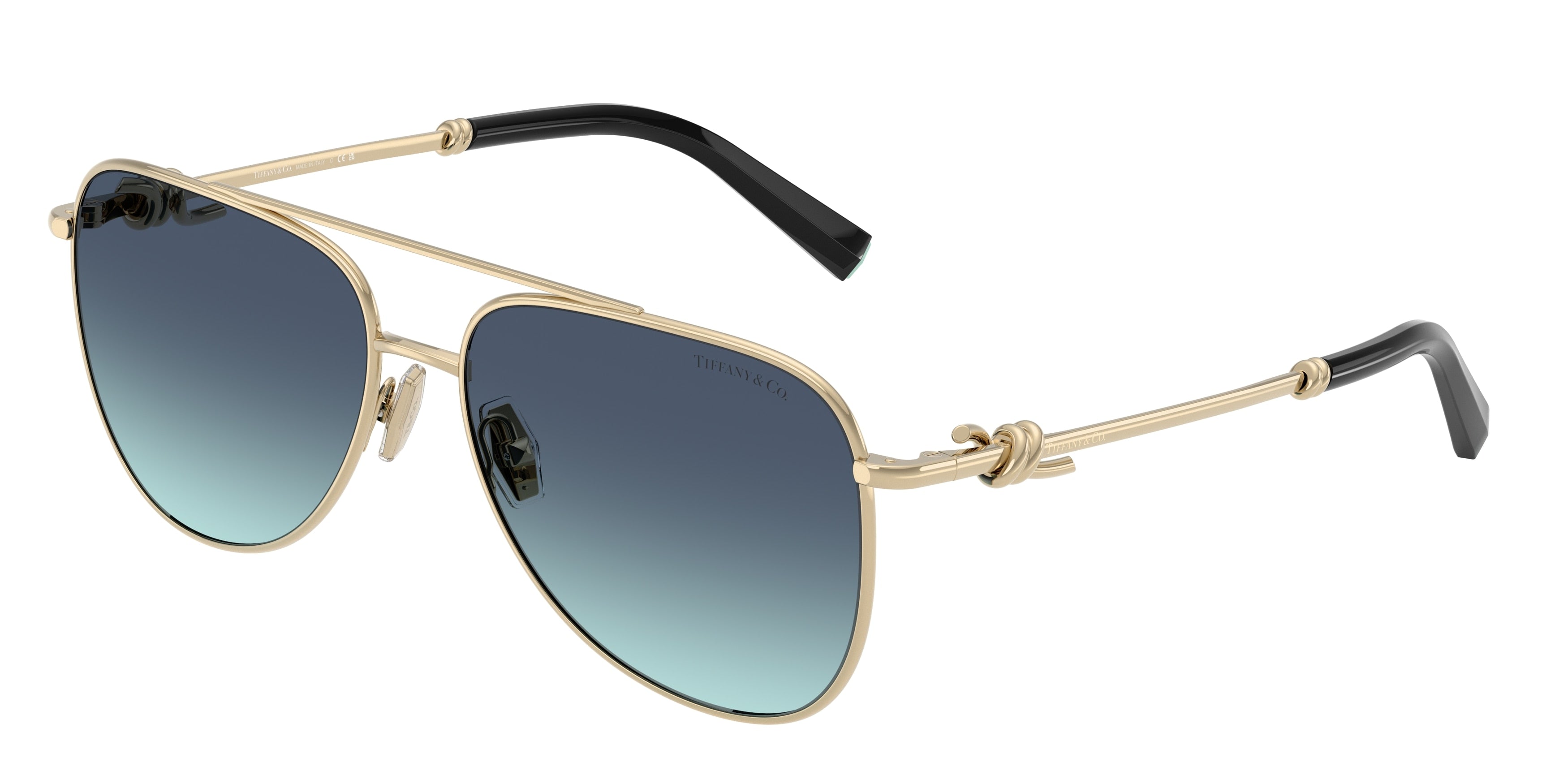 Tiffany TF3116 Pilot Sunglasses  62029S-Pale Gold 59-145-15 - Color Map Gold