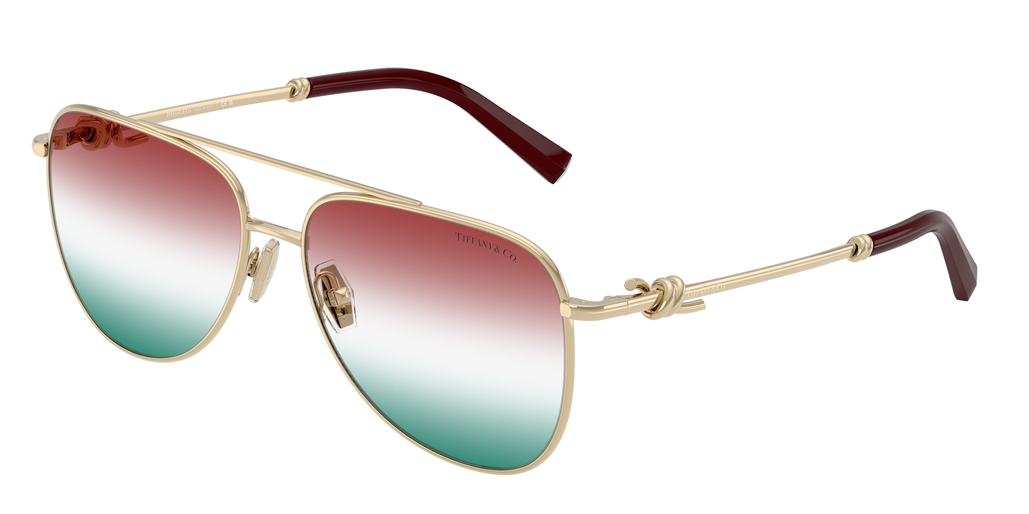 Tiffany TF3116 Pilot Sunglasses  6230EL-Pale Gold 59-145-15 - Color Map Gold