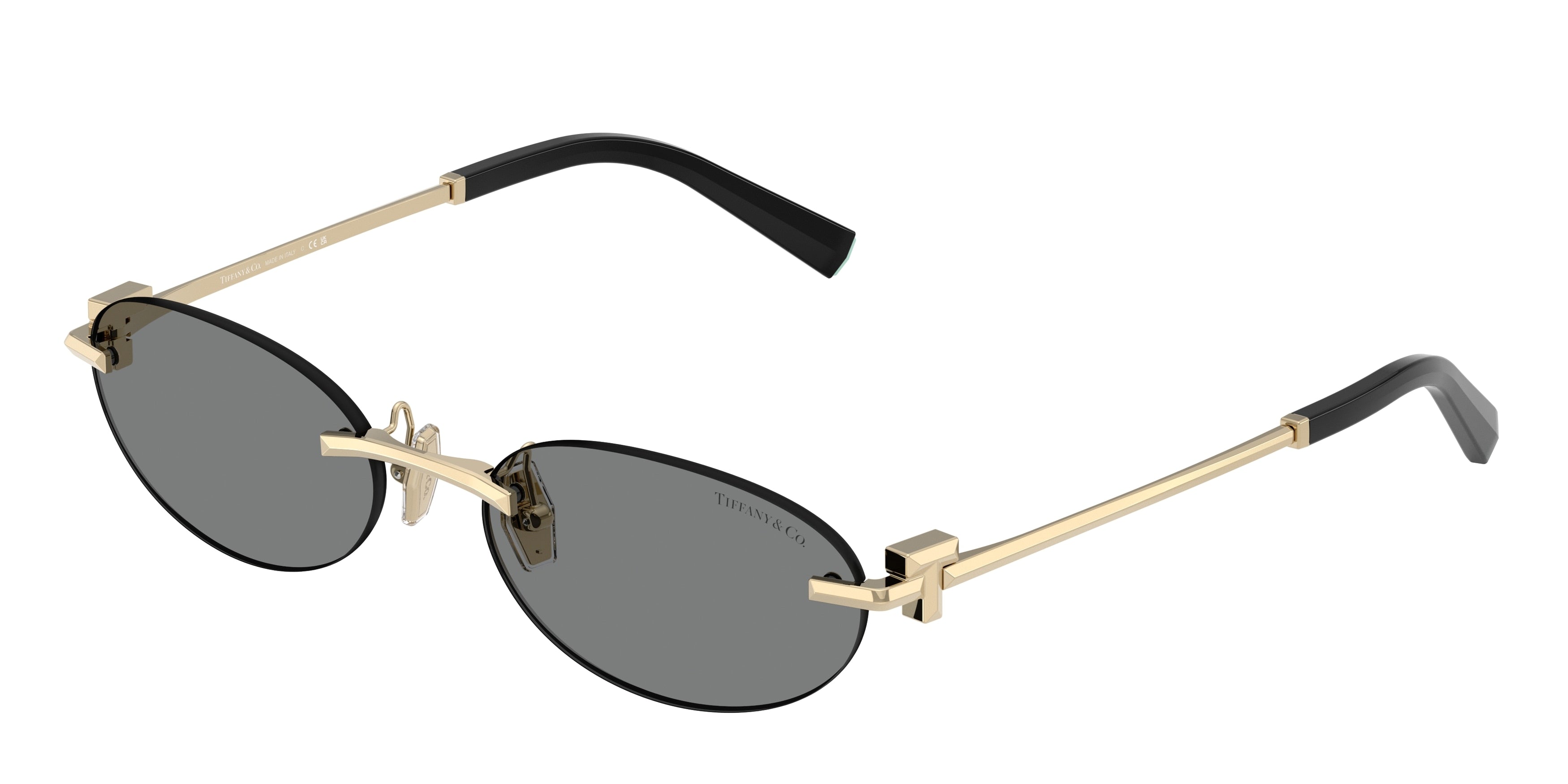 Tiffany TF3119D Oval Sunglasses  602187-Pale Gold 56-140-18 - Color Map Gold
