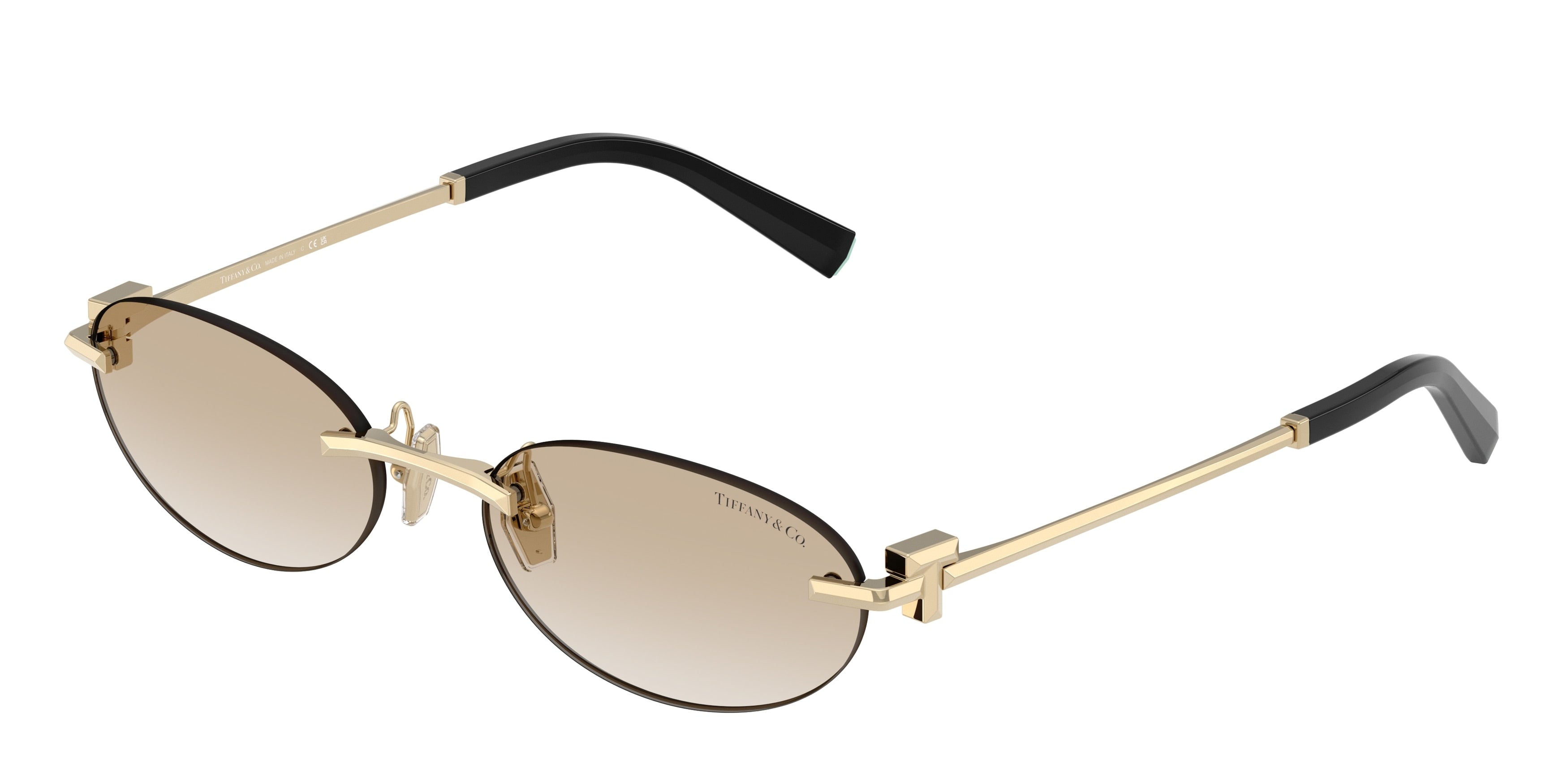 Tiffany TF3119D Oval Sunglasses  623911-Pale Gold 56-140-18 - Color Map Gold