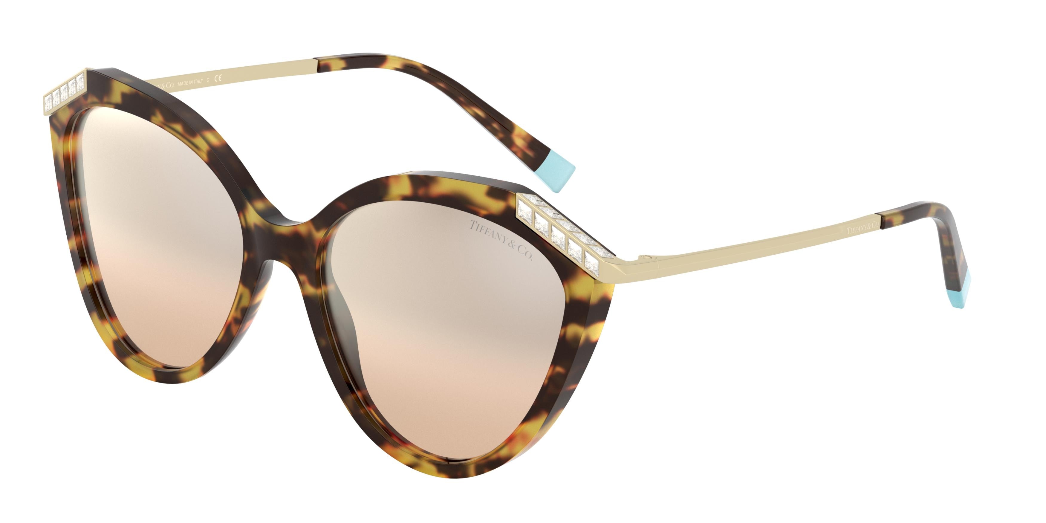 Tiffany TF4173B Cat Eye Sunglasses  80643D-Yellow Havana 55-140-17 - Color Map Yellow