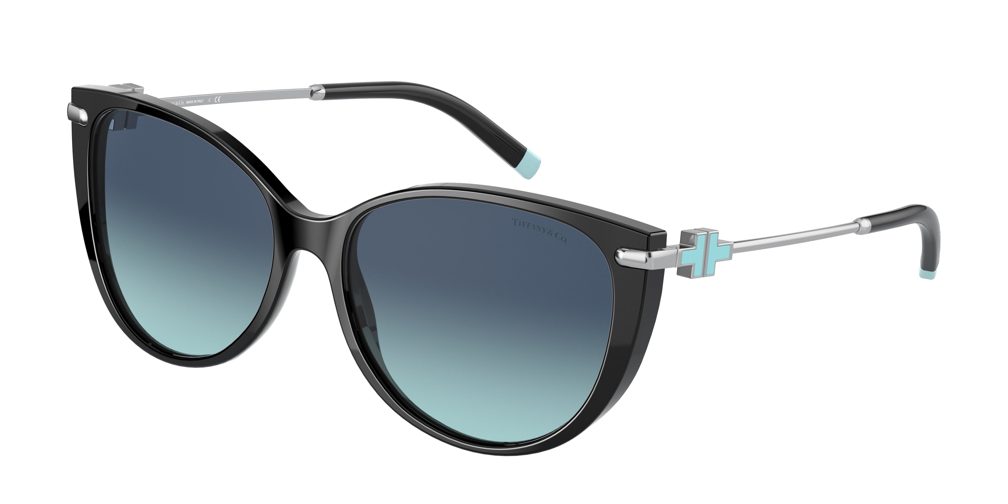 Tiffany TF4178 Cat Eye Sunglasses  80019S-Black 57-140-16 - Color Map Black