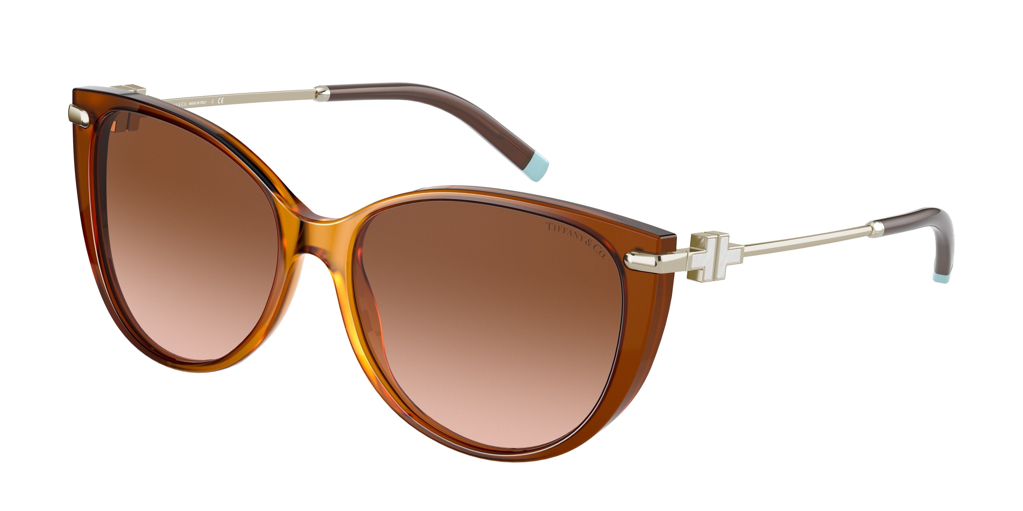 Tiffany TF4178 Cat Eye Sunglasses  83083B-Opal Camel 57-140-16 - Color Map Tortoise