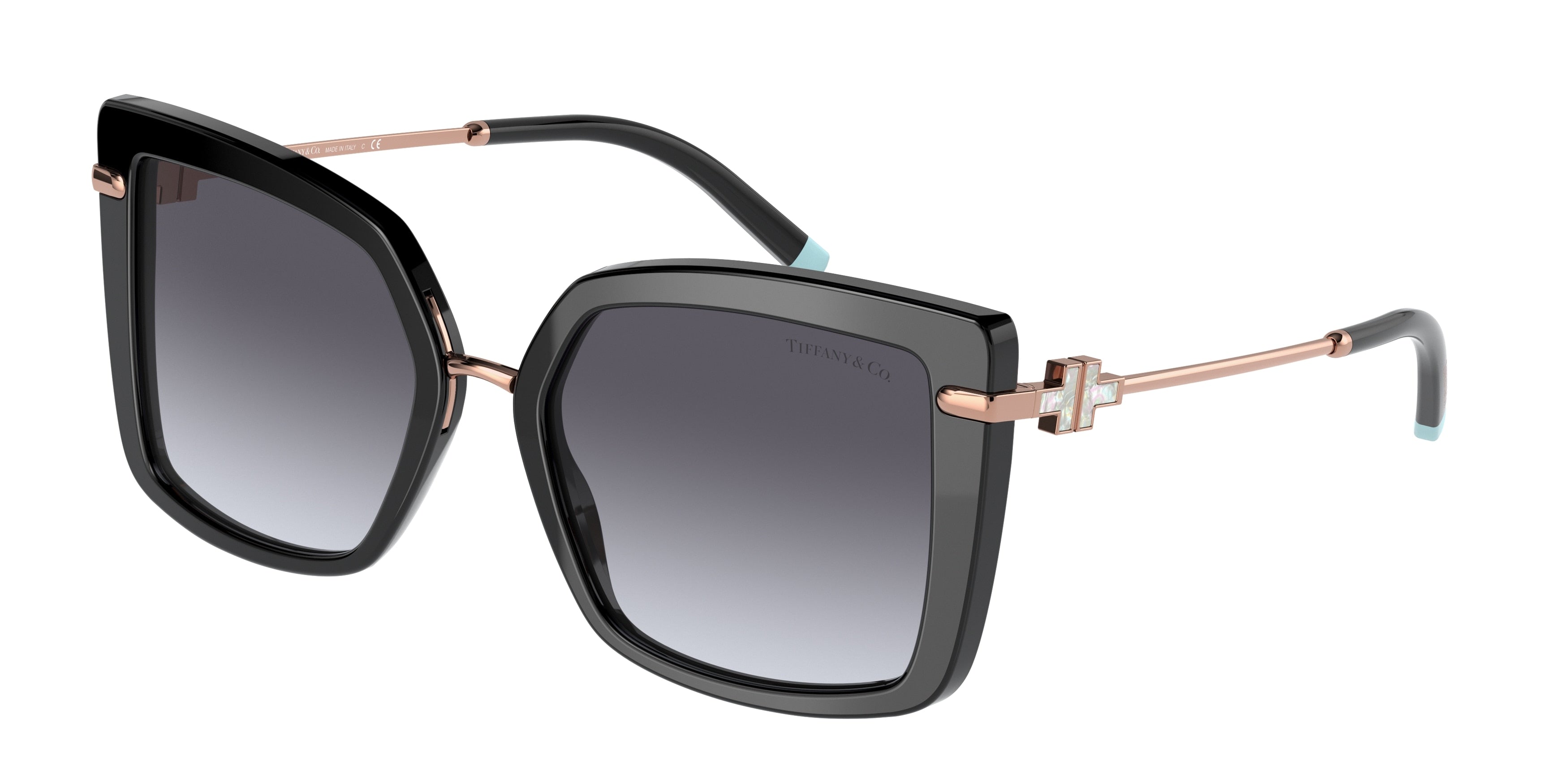Tiffany TF4185 Square Sunglasses  80013C-Black 54-140-19 - Color Map Black