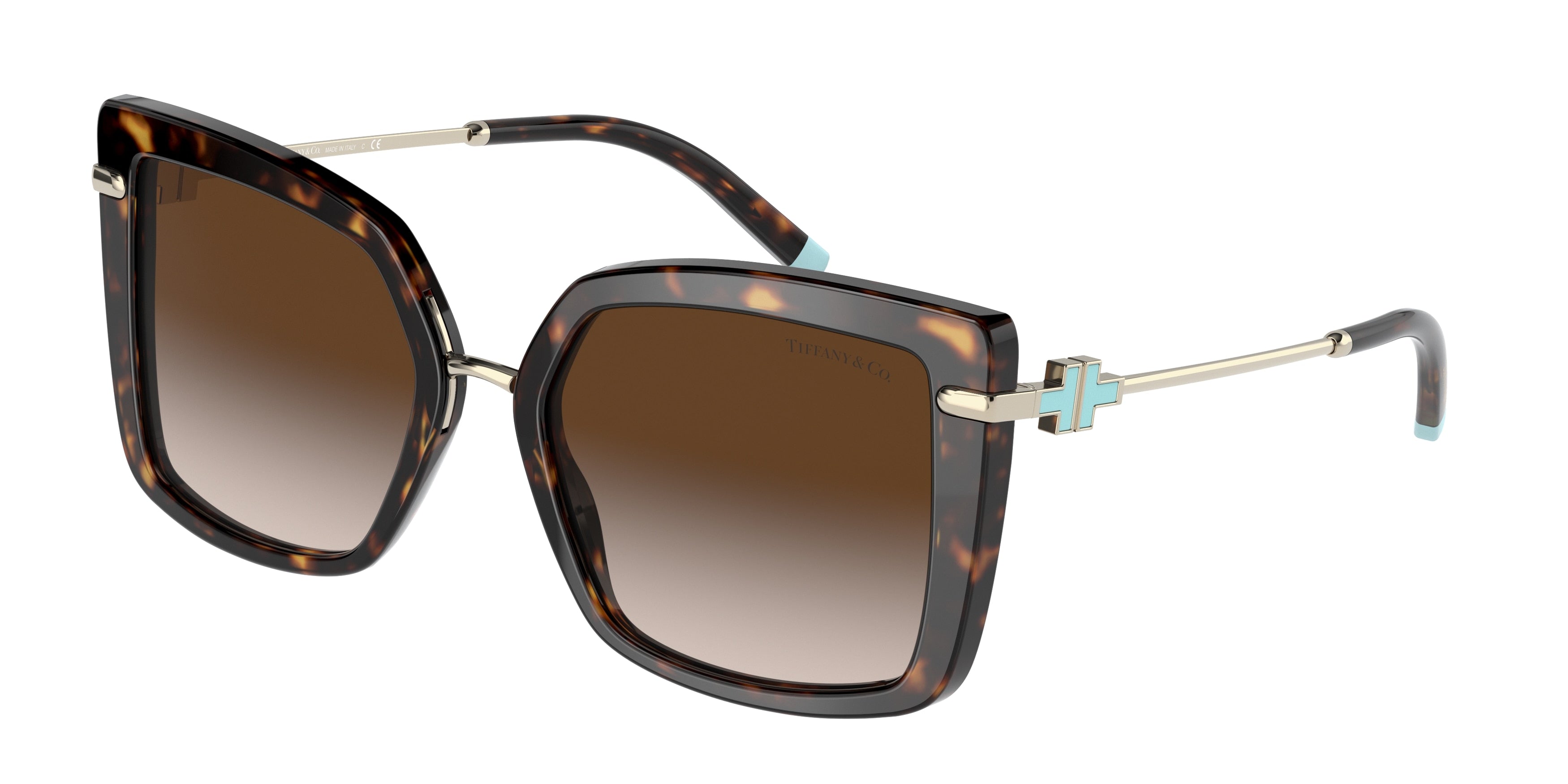 Tiffany TF4185 Square Sunglasses  80153B-Havana 54-140-19 - Color Map Tortoise