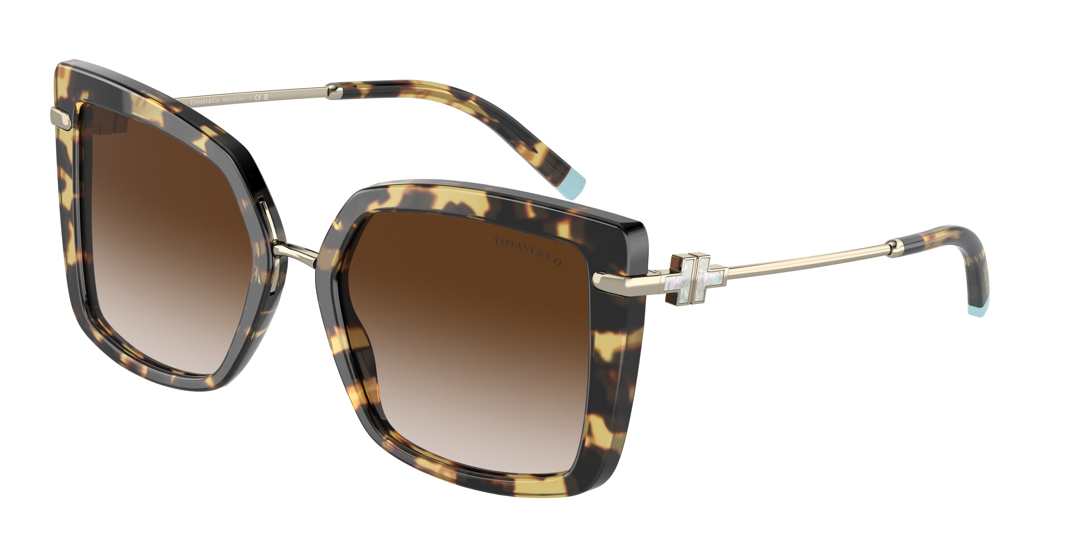 Tiffany TF4185 Square Sunglasses  80643B-Yellow Havana 54-140-19 - Color Map Tortoise