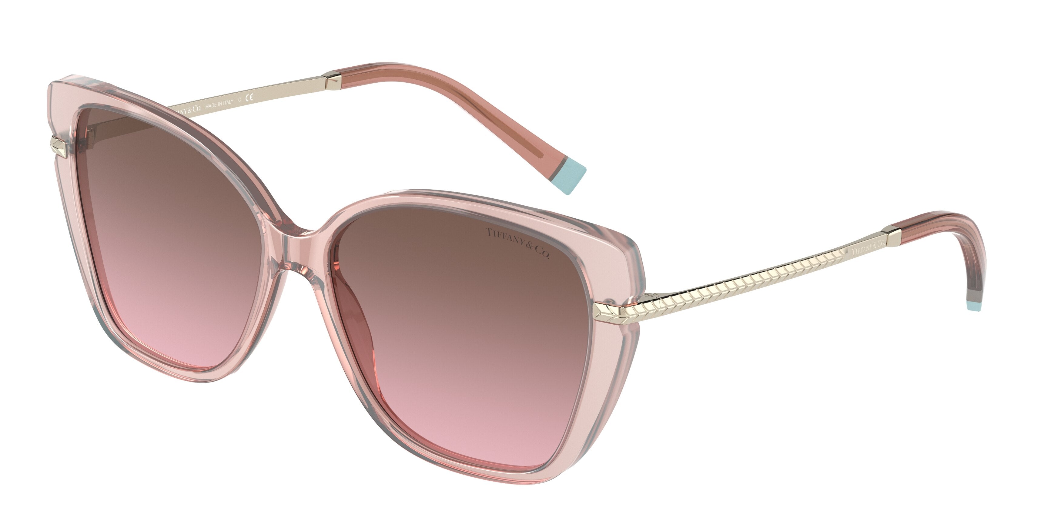 Tiffany TF4190F Cat Eye Sunglasses  83459T-Pink Gradient Milky Pink 57-140-15 - Color Map Pink