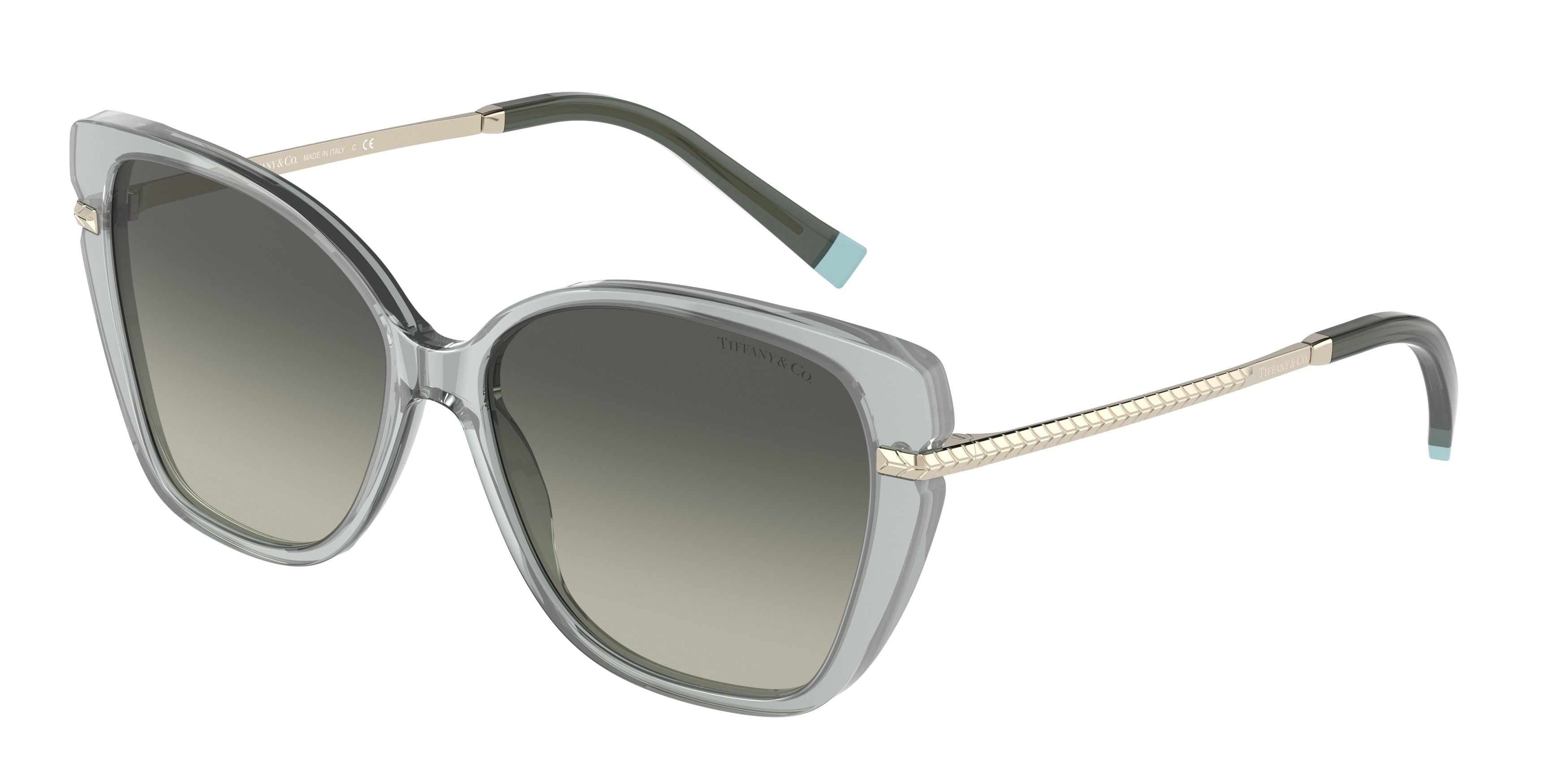 Tiffany TF4190F Cat Eye Sunglasses  834611-Green Gradient Milky Green 57-140-15 - Color Map Green