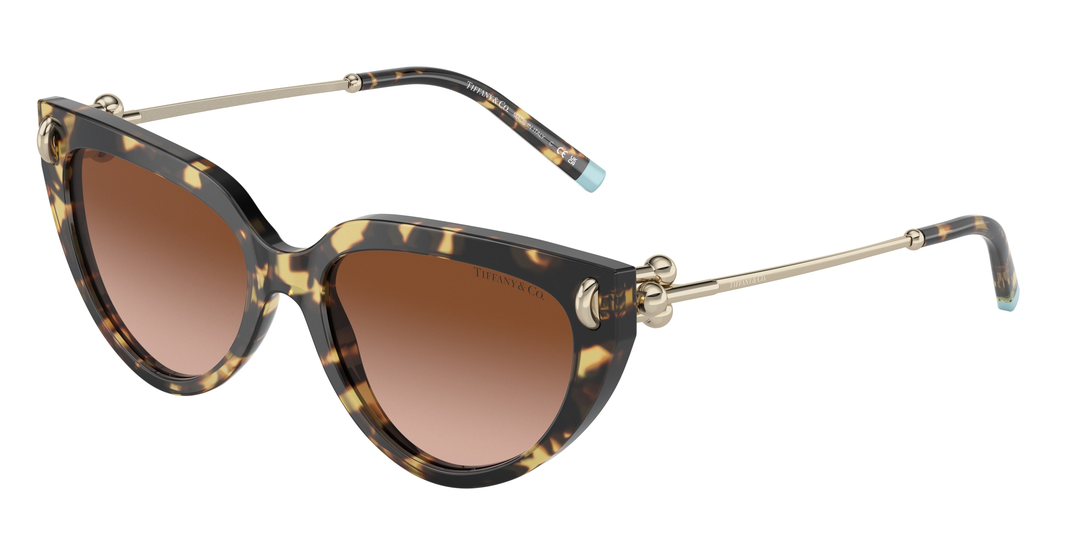 Tiffany TF4195 Cat Eye Sunglasses  80643B-Yellow Havana 54-140-17 - Color Map Tortoise