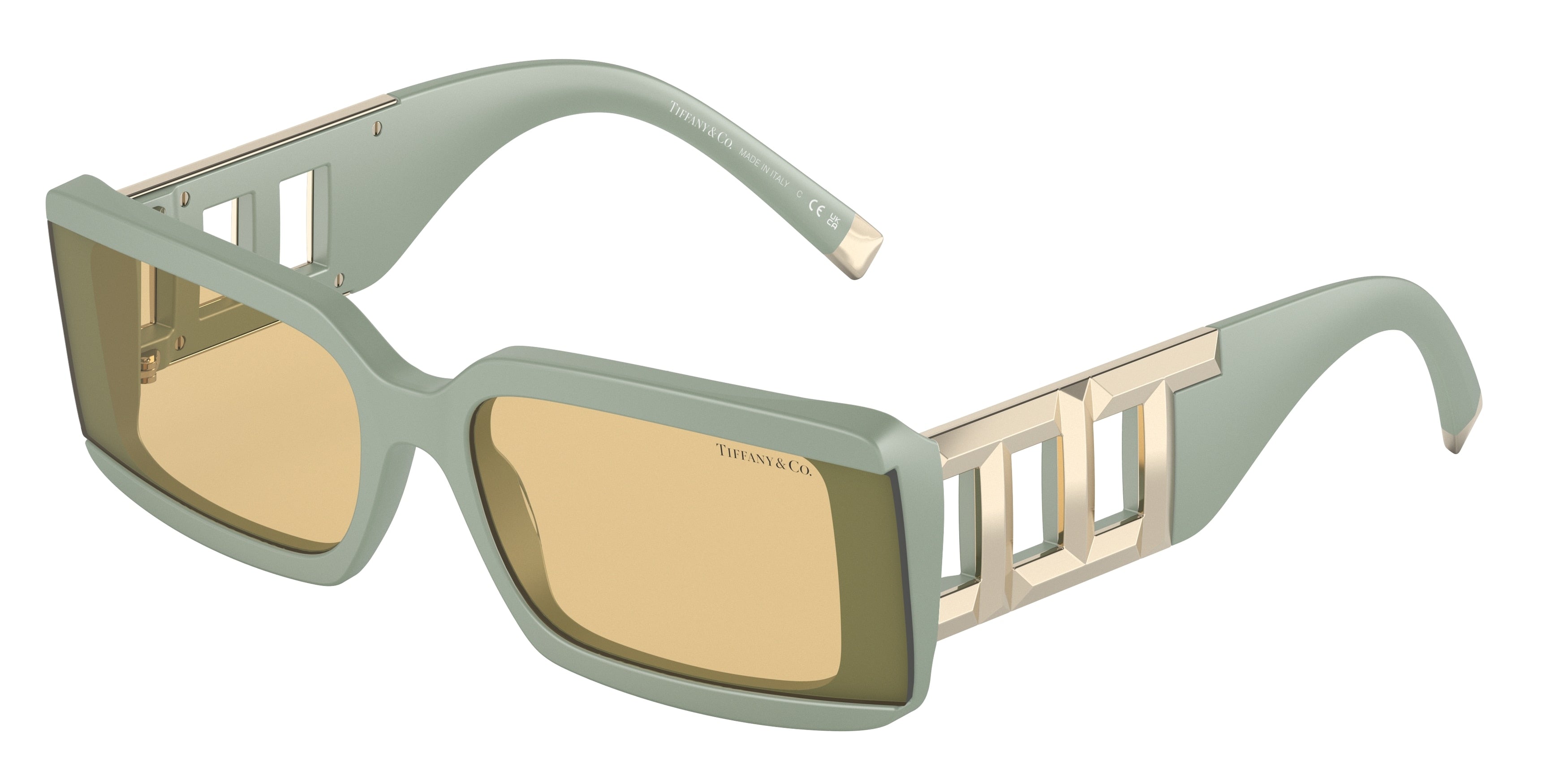 Tiffany TF4197 Rectangle Sunglasses  8365/8-Matte Green 62-140-17 - Color Map Green