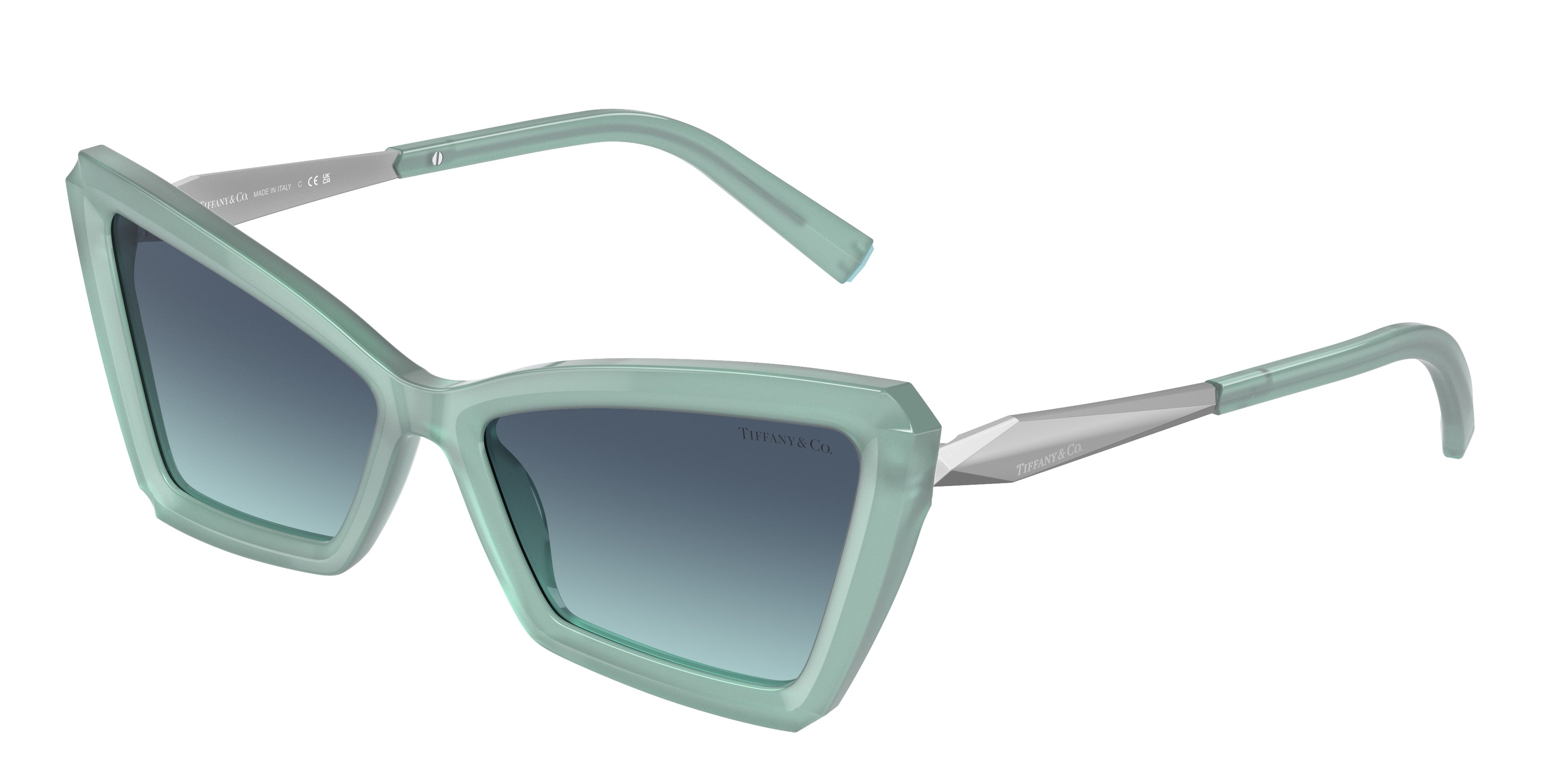 Tiffany TF4203 Cat Eye Sunglasses  83739S-Light Blue Opal 56-140-16 - Color Map Blue