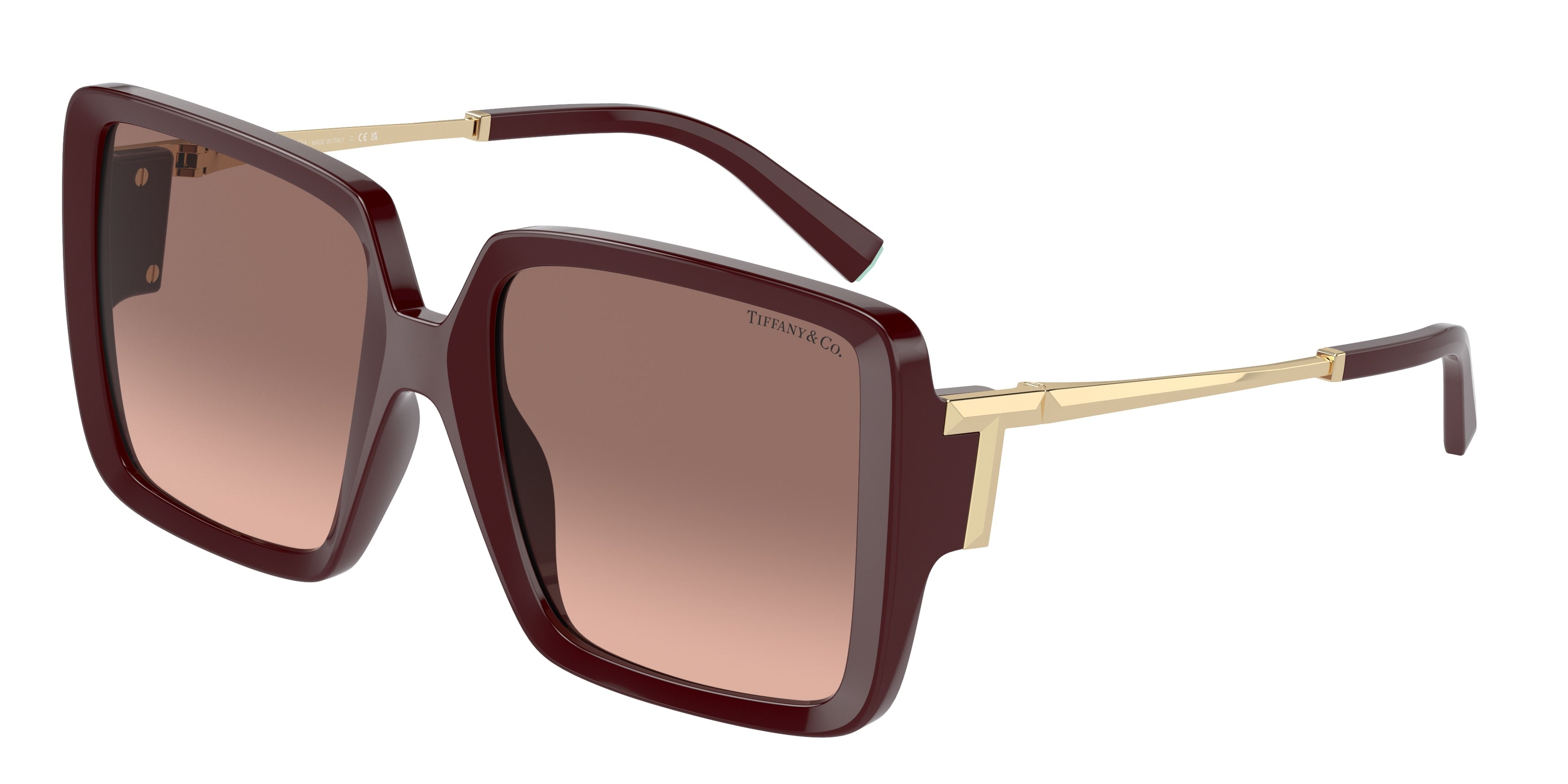 Tiffany TF4212U Square Sunglasses  838913-Burgundy 55-130-19 - Color Map Violet