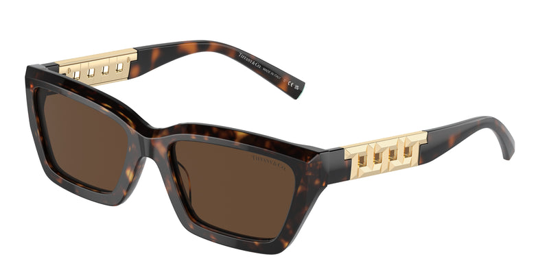 Tiffany TF4213 Rectangle Sunglasses  80153G-Havana 54-140-18 - Color Map Tortoise