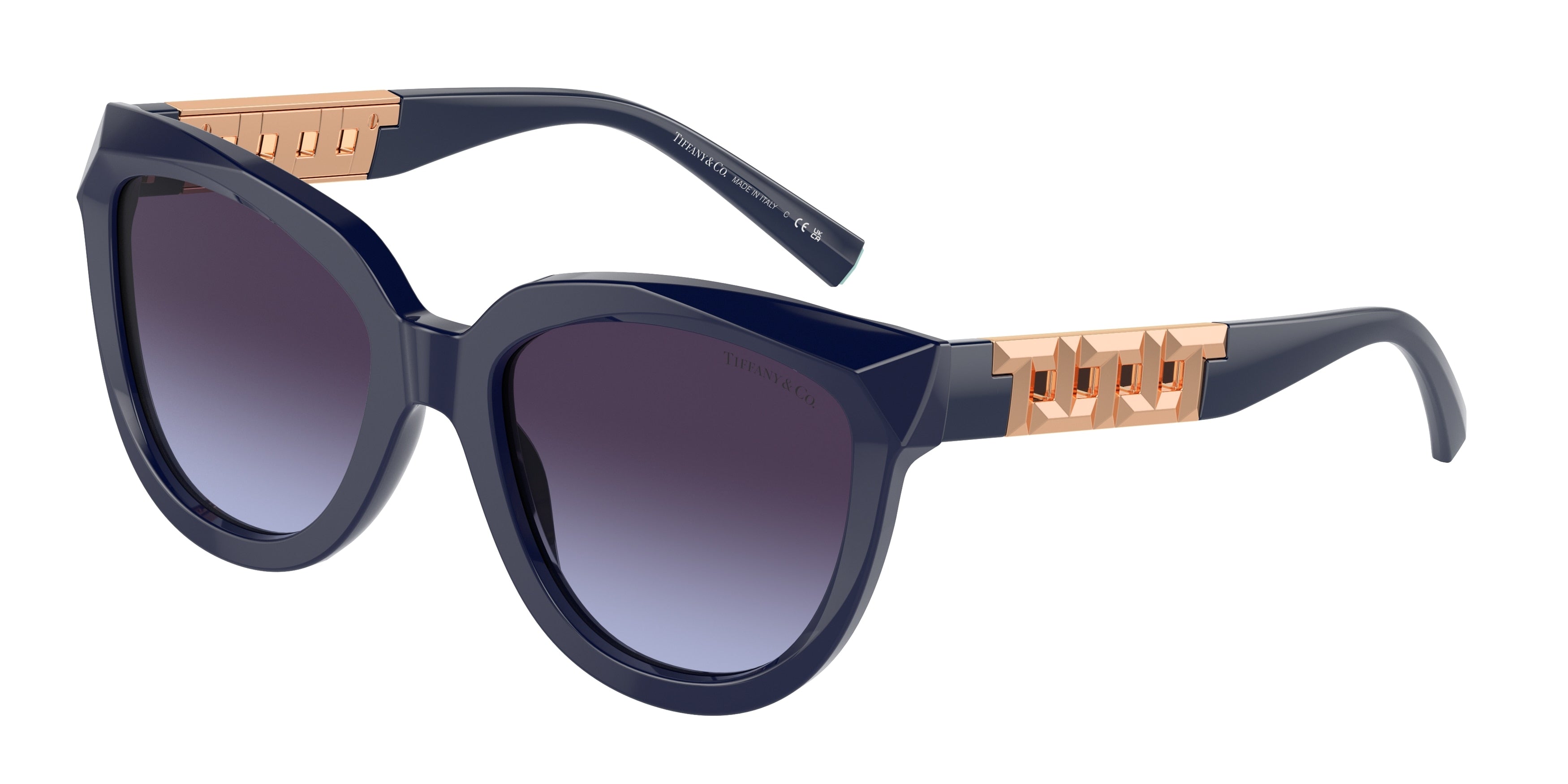 Tiffany TF4215F Cat Eye Sunglasses  83964Q-Dark Blue 53-140-19 - Color Map Blue