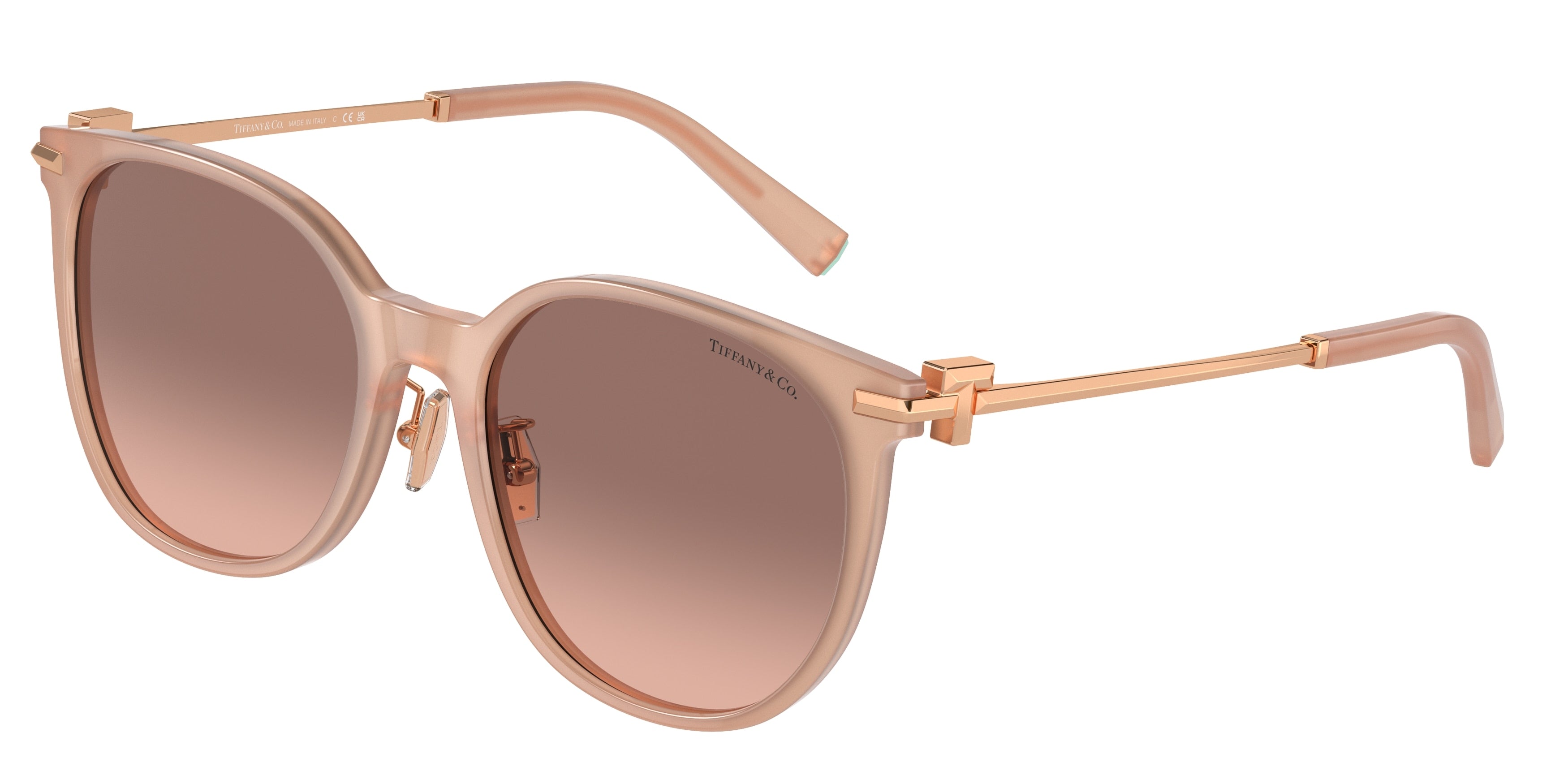 Tiffany TF4224D Round Sunglasses  826813-Opal Nude 56-145-19 - Color Map Pink