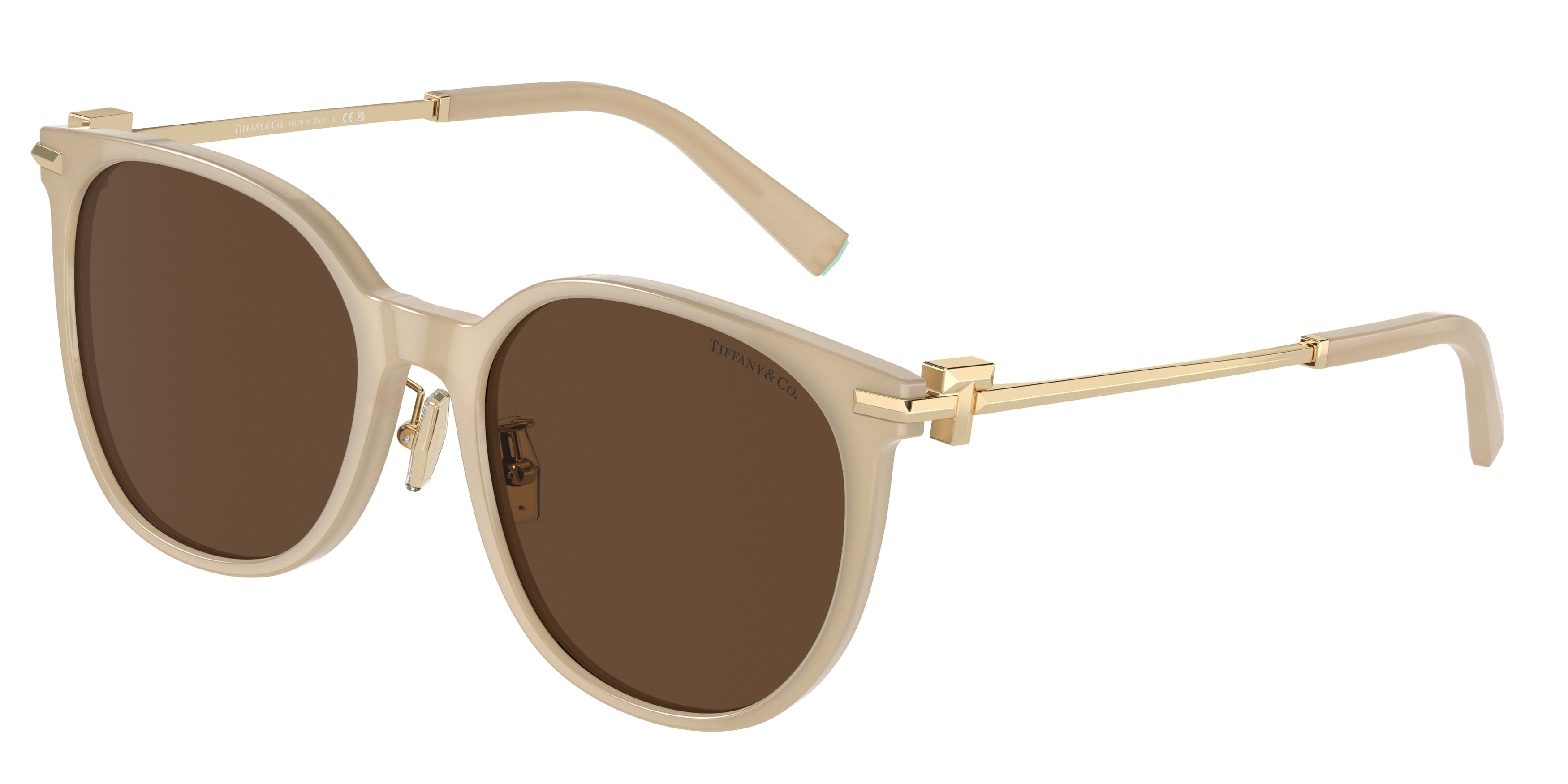Tiffany TF4224D Round Sunglasses  84183G-Opal Ivory 56-145-19 - Color Map Beige