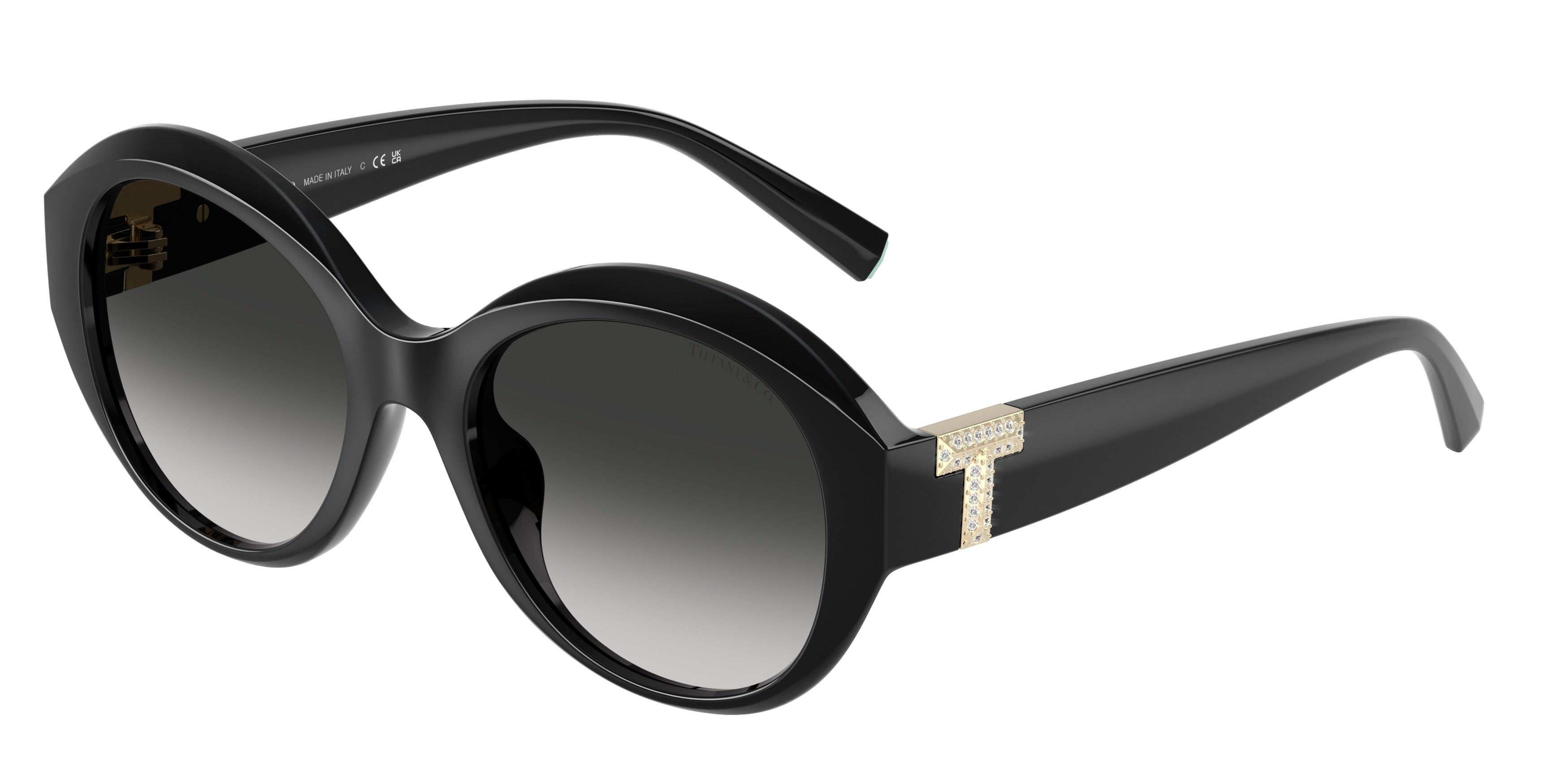 Tiffany TF4227BU Round Sunglasses  80013C-Black 53-140-19 - Color Map Black