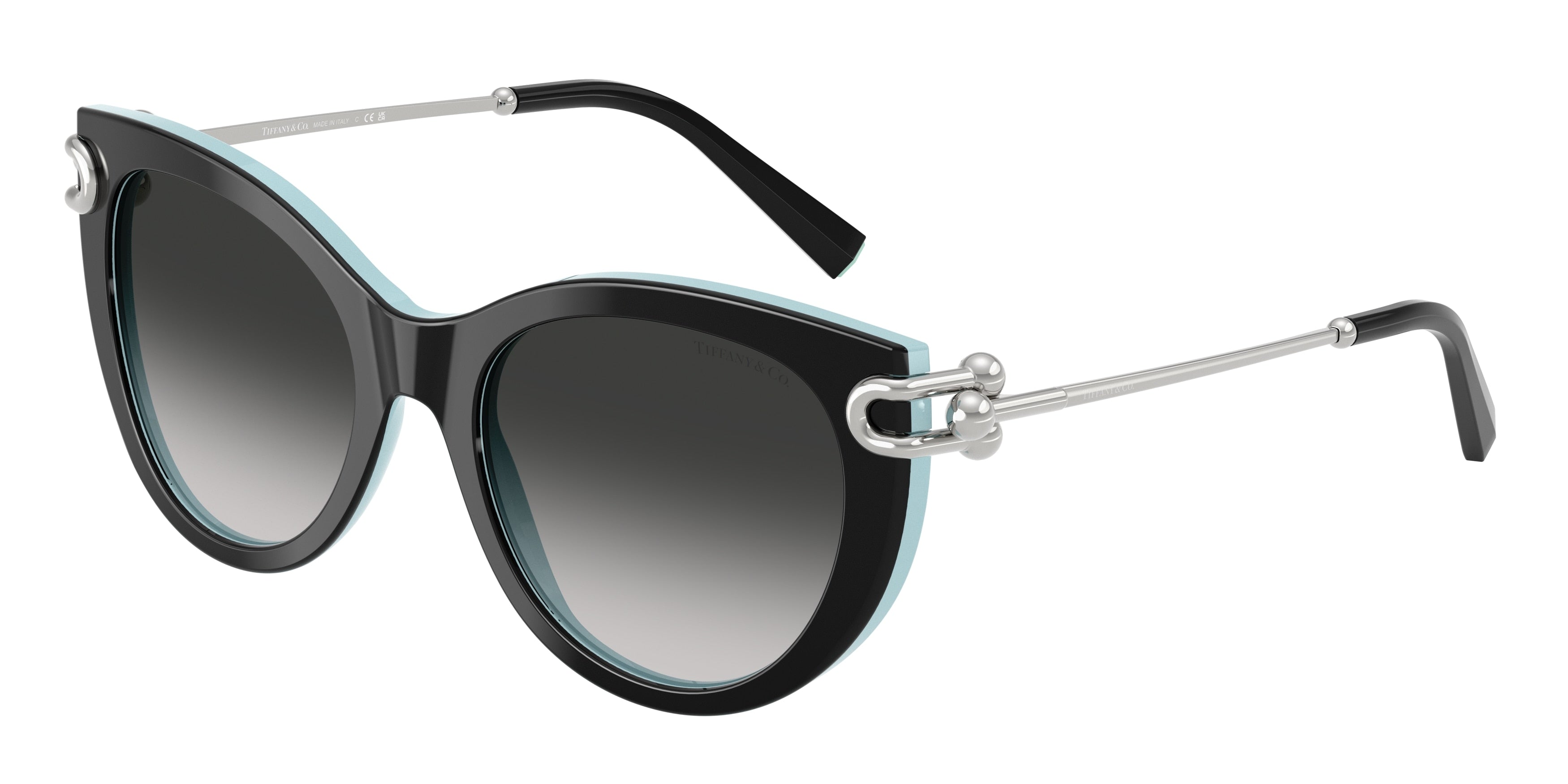 Tiffany TF4232 Butterfly Sunglasses  80553C-Black On Tiffany Blue 53-140-19 - Color Map Black