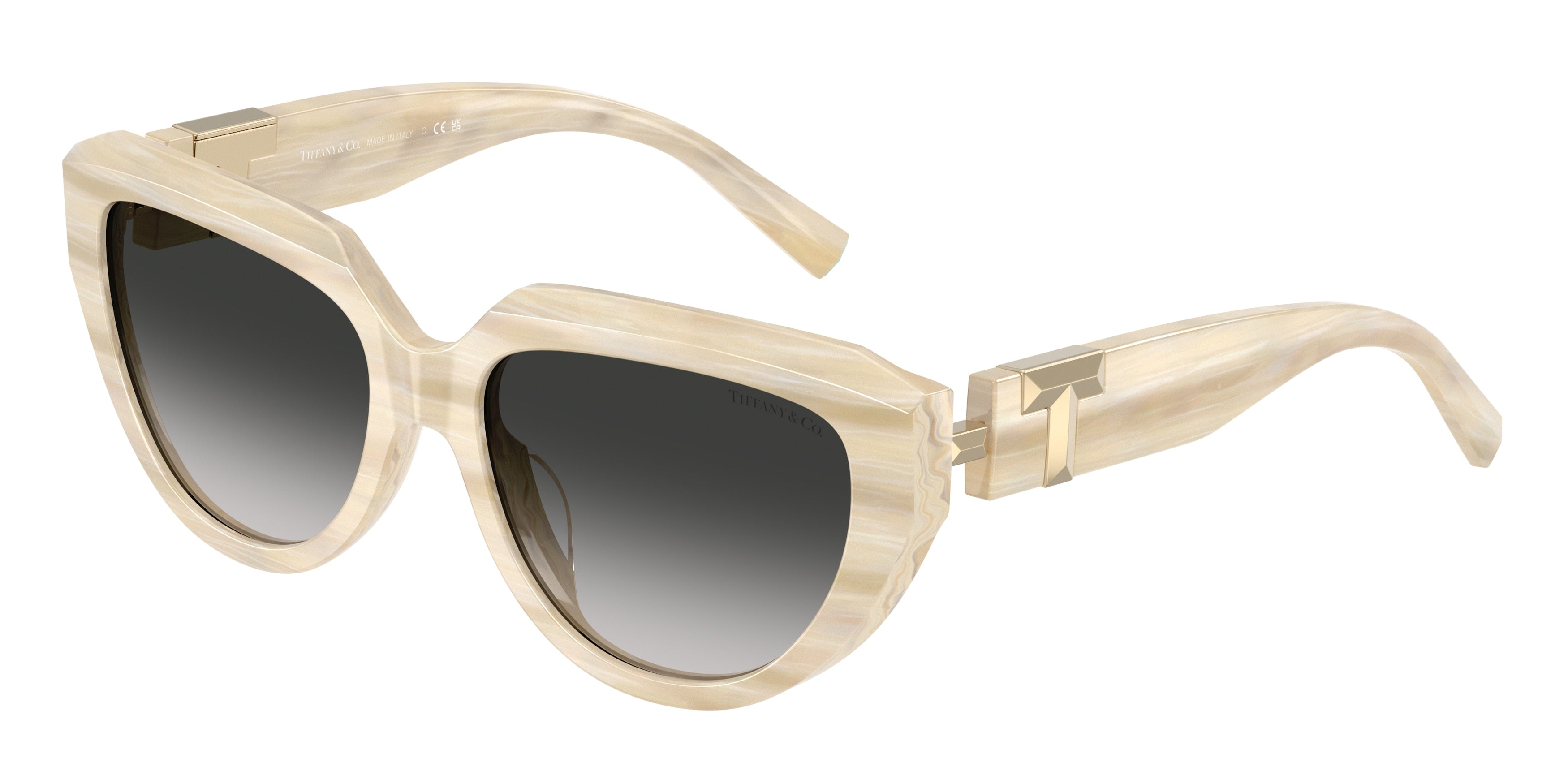 Tiffany TF4238U Pillow Sunglasses  84313C-Striped Ivory 55-140-17 - Color Map Beige