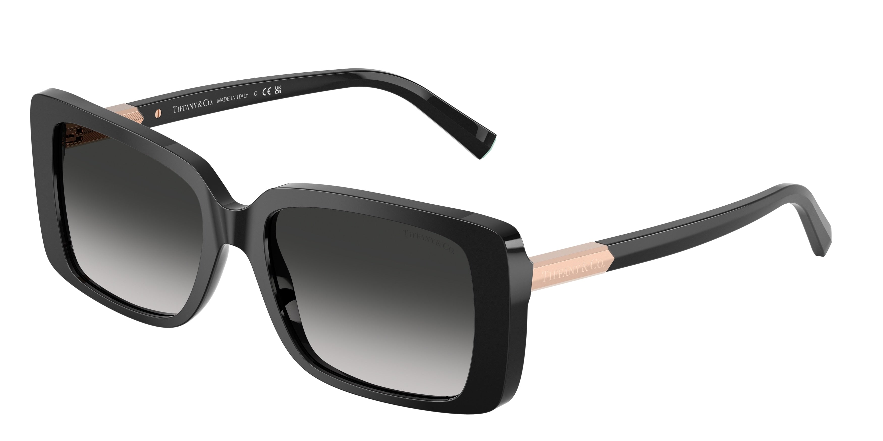 Tiffany TF4249 Rectangle Sunglasses  80013C-Black 55-140-17 - Color Map Black