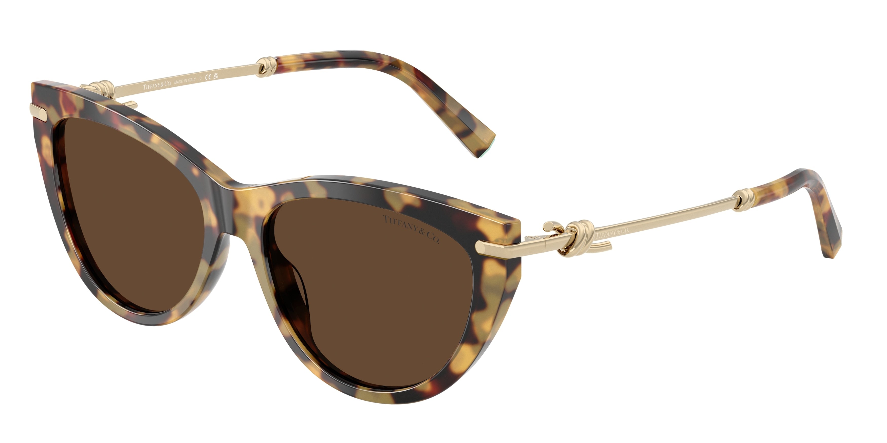 Tiffany TF4253F Cat Eye Sunglasses  80643G-Blonde Havana 55-145-16 - Color Map Tortoise