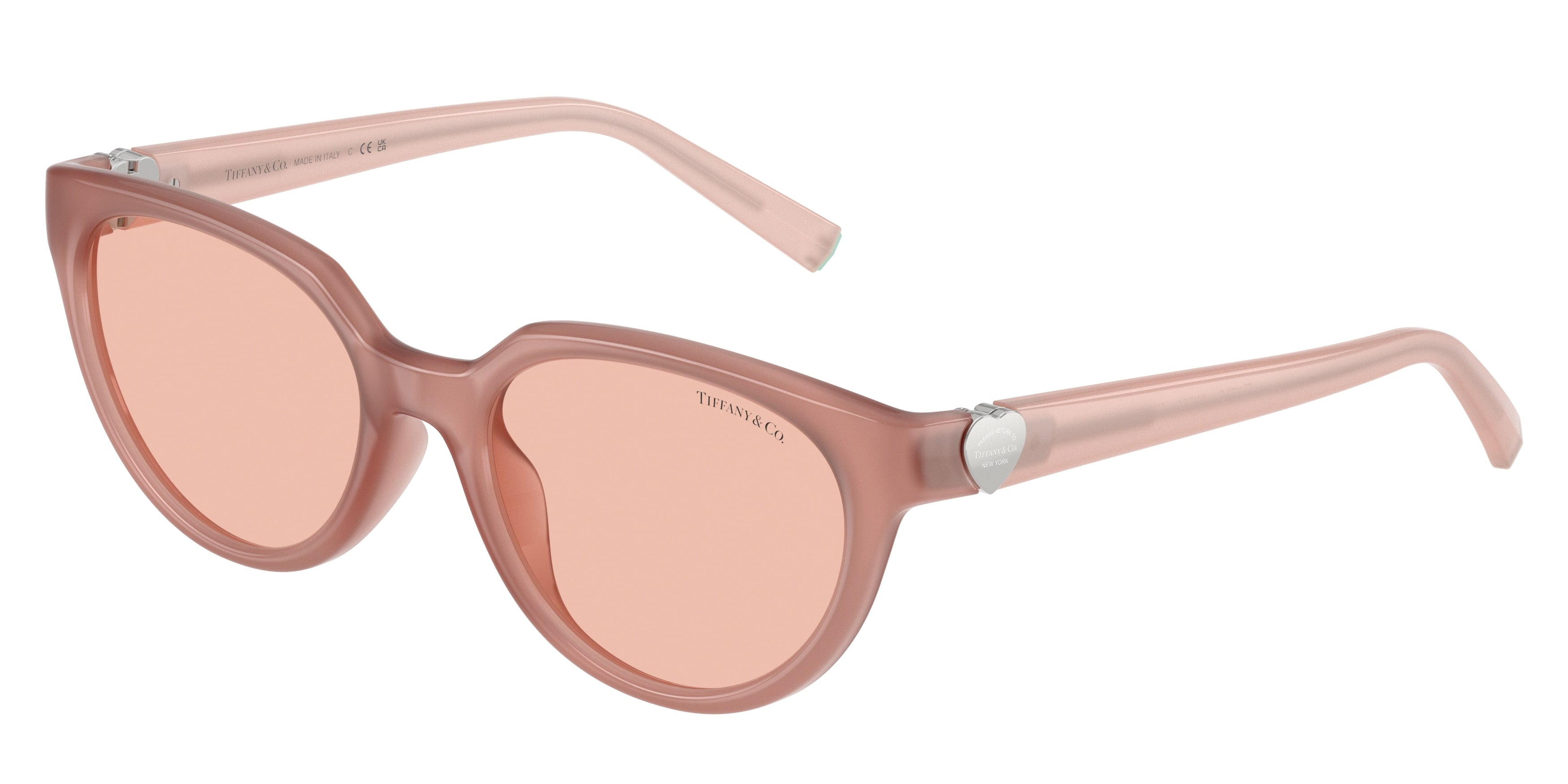 Tiffany TF4256D Cat Eye Sunglasses  844884-Opal Pink 55-140-19 - Color Map Pink