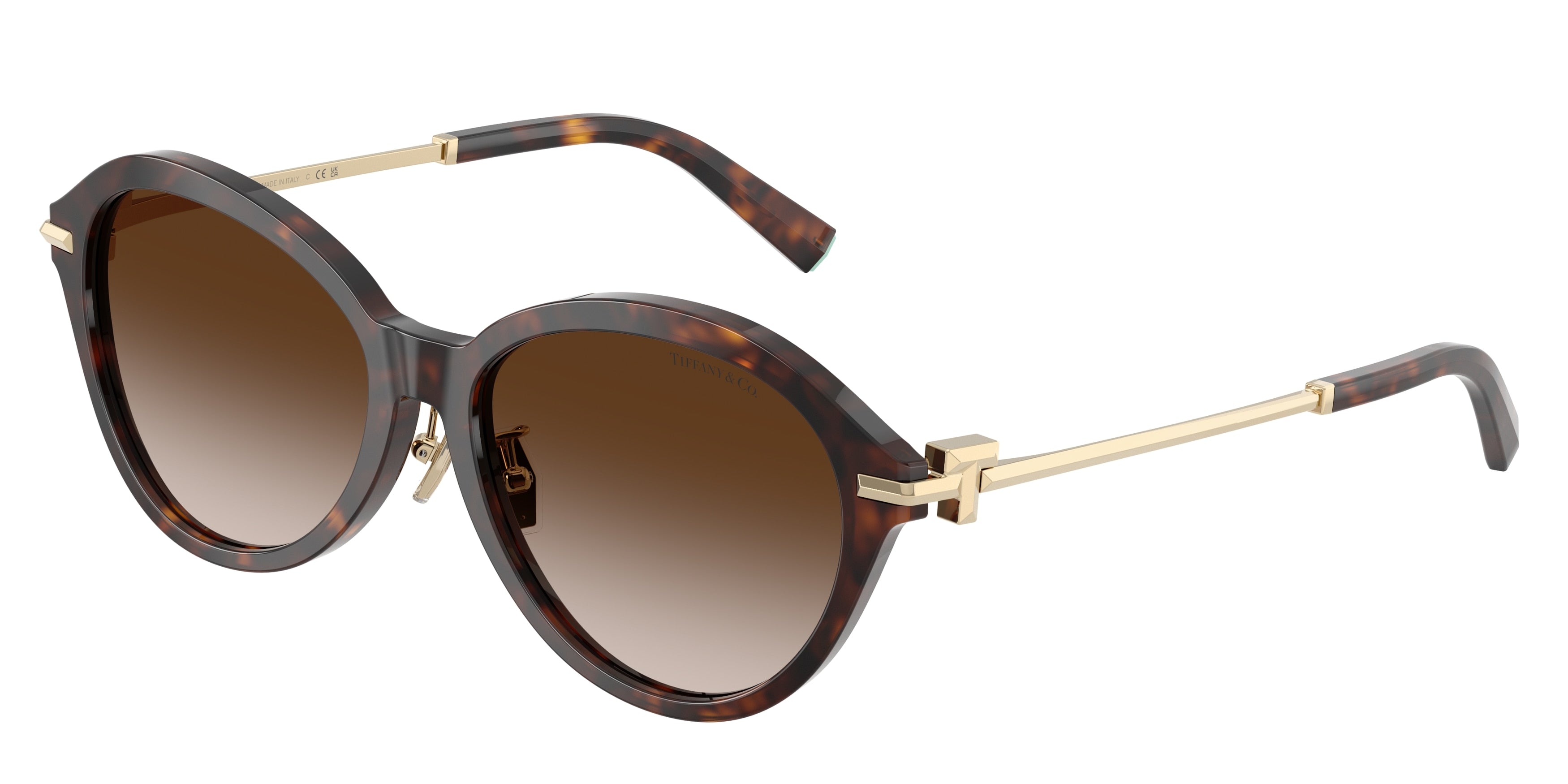 Tiffany TF4259F Round Sunglasses  80153B-Havana 56-140-16 - Color Map Tortoise