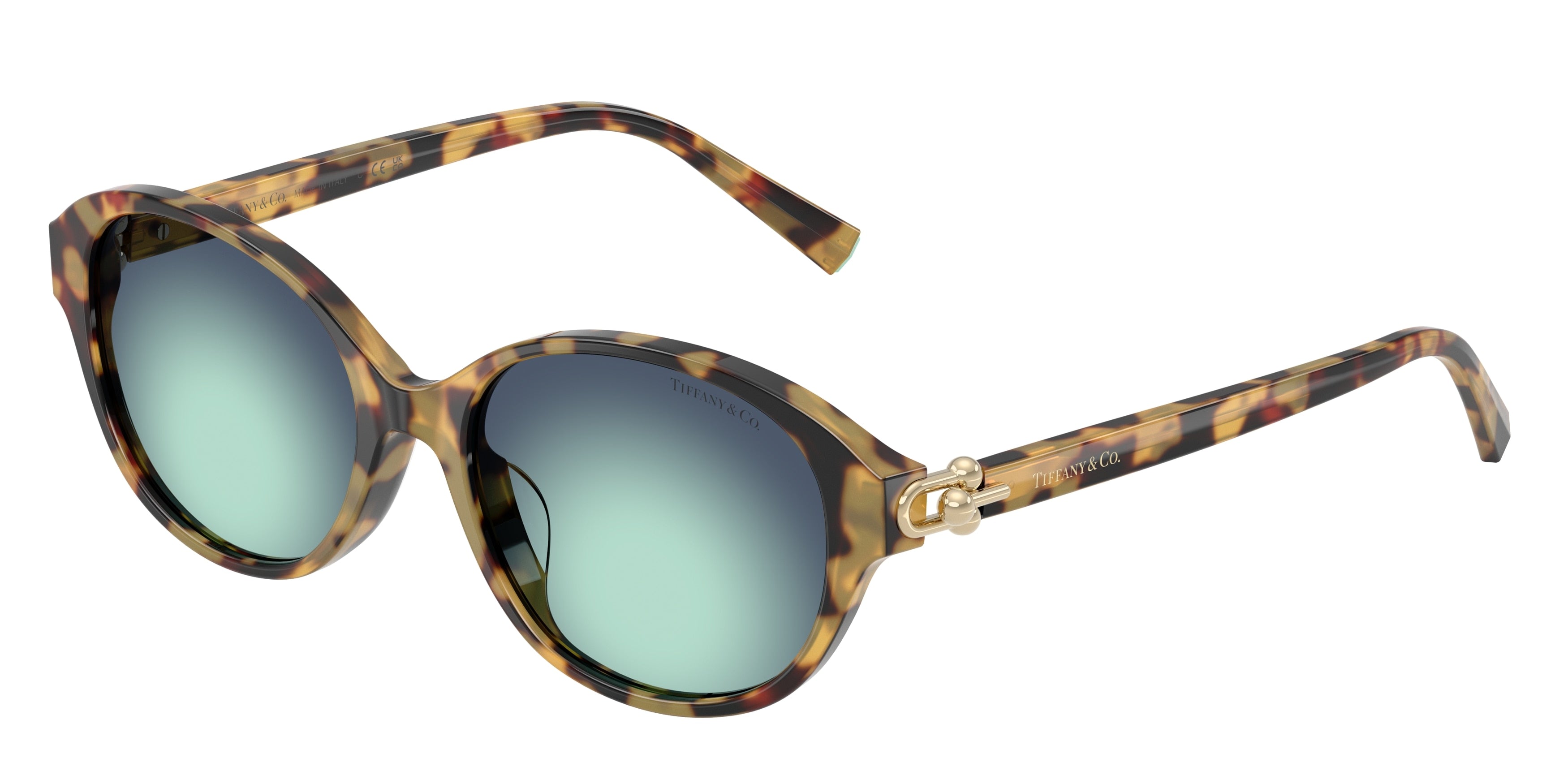 Tiffany TF4263D Round Sunglasses  80649S-Blonde Havana 54-140-17 - Color Map Tortoise
