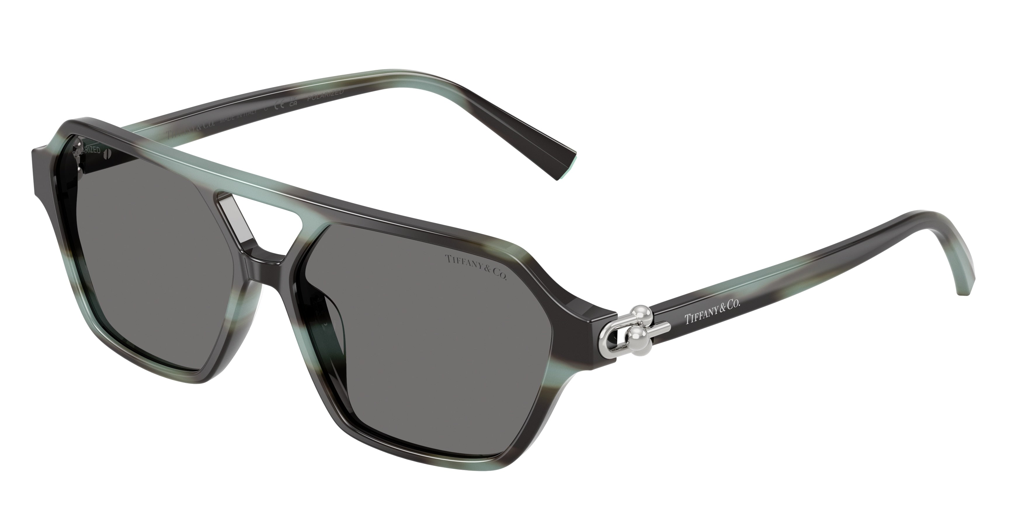 Tiffany TF4264U Square Sunglasses  844381-Striped Black Tiffany 58-140-14 - Color Map Tortoise