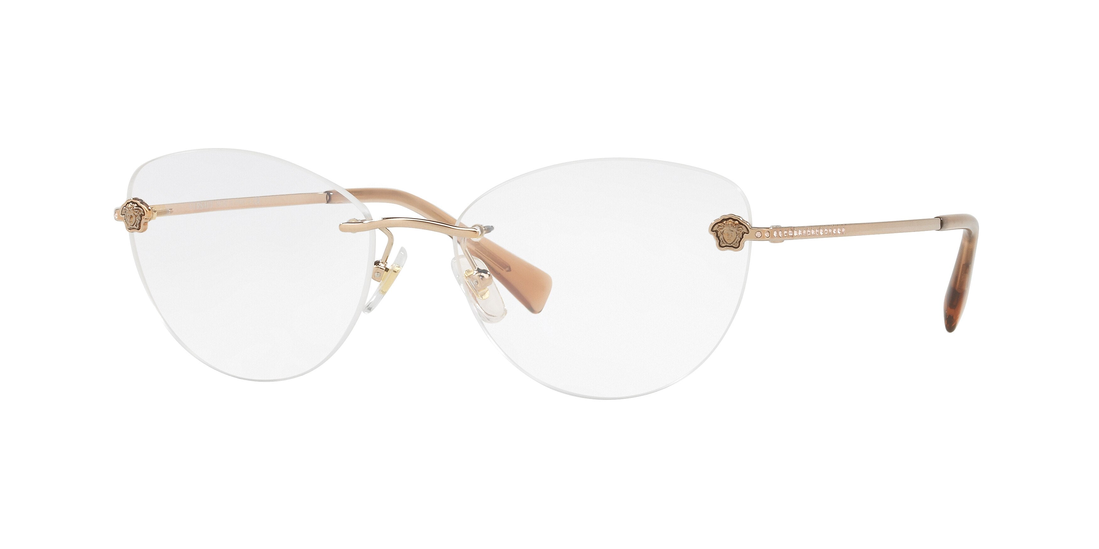 Versace VE1248B Oval Eyeglasses  1052-Bronze-copper 54-140-16 - Color Map Black